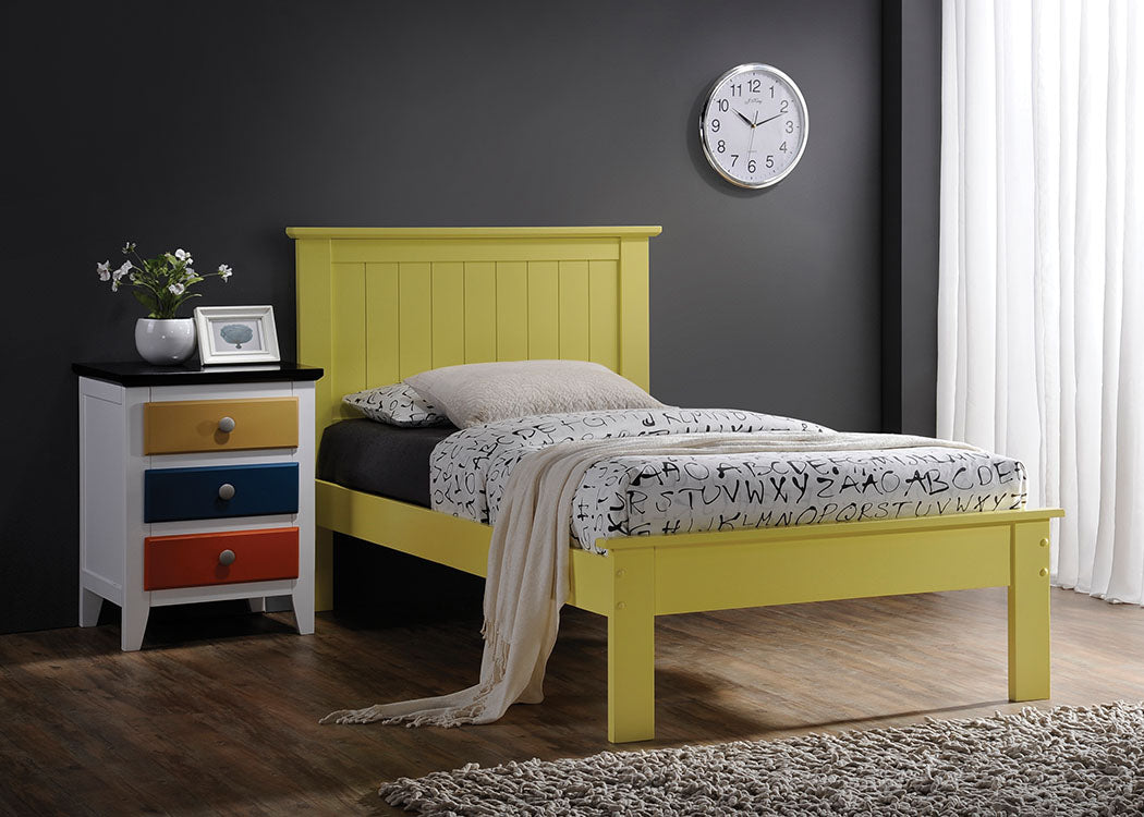 Queen Bed, Yellow - Poplar Wood Yellow Default Title