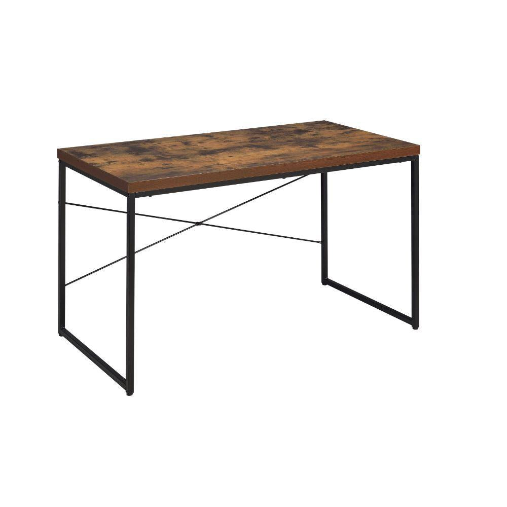 47" Brown Oak Manufactured Wood Rectangular Computer Desk Default Title
