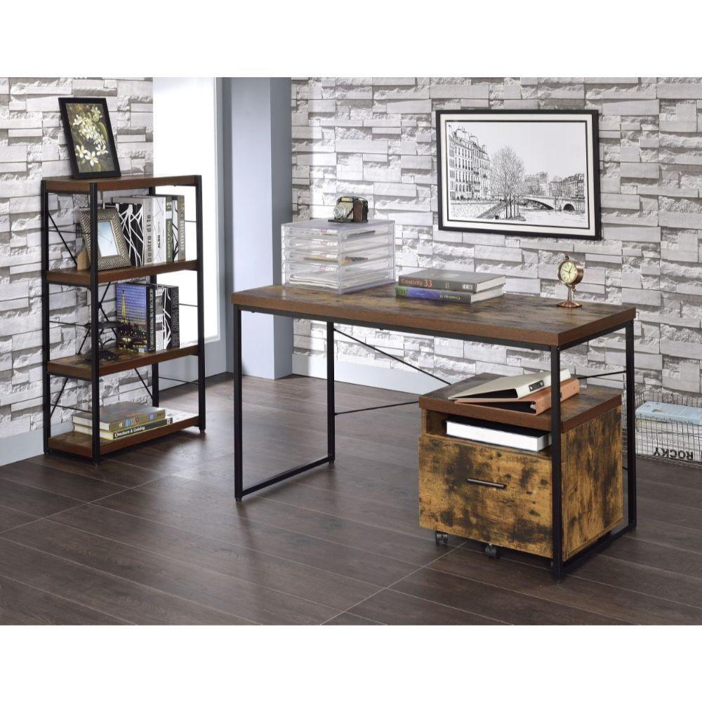47" Brown Oak Manufactured Wood Rectangular Computer Desk Default Title