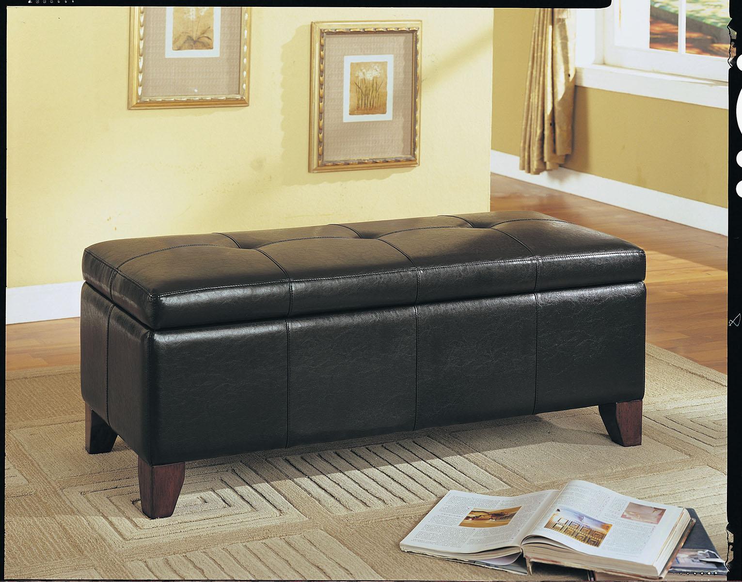 46" X 18" X 18" Espresso Pu Bench With Storage Default Title