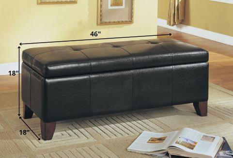 46" X 18" X 18" Espresso Pu Bench With Storage Default Title