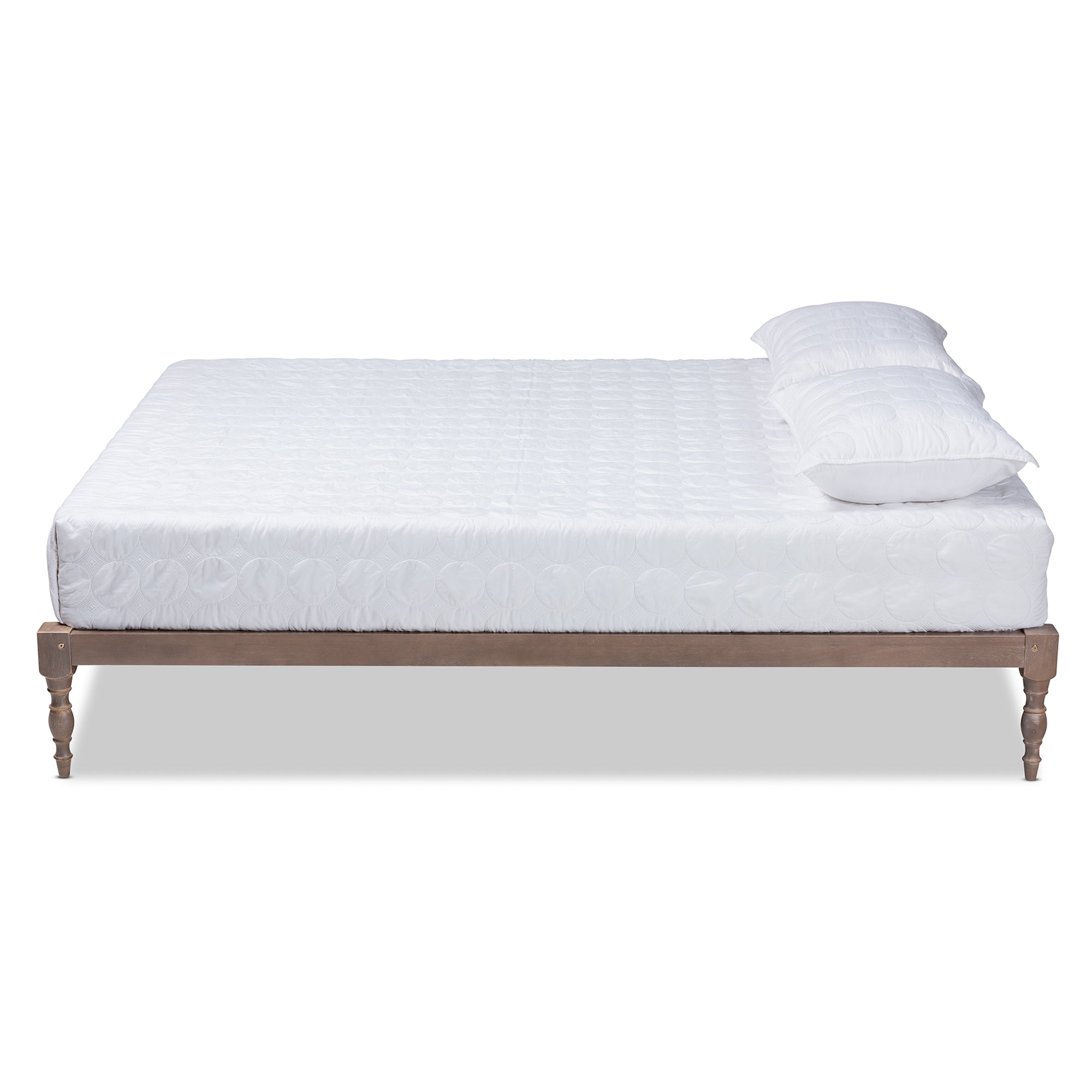Baxton Studio Iseline Modern and Contemporary Antique Oak Finished Wood Queen Size Platform Bed Frame