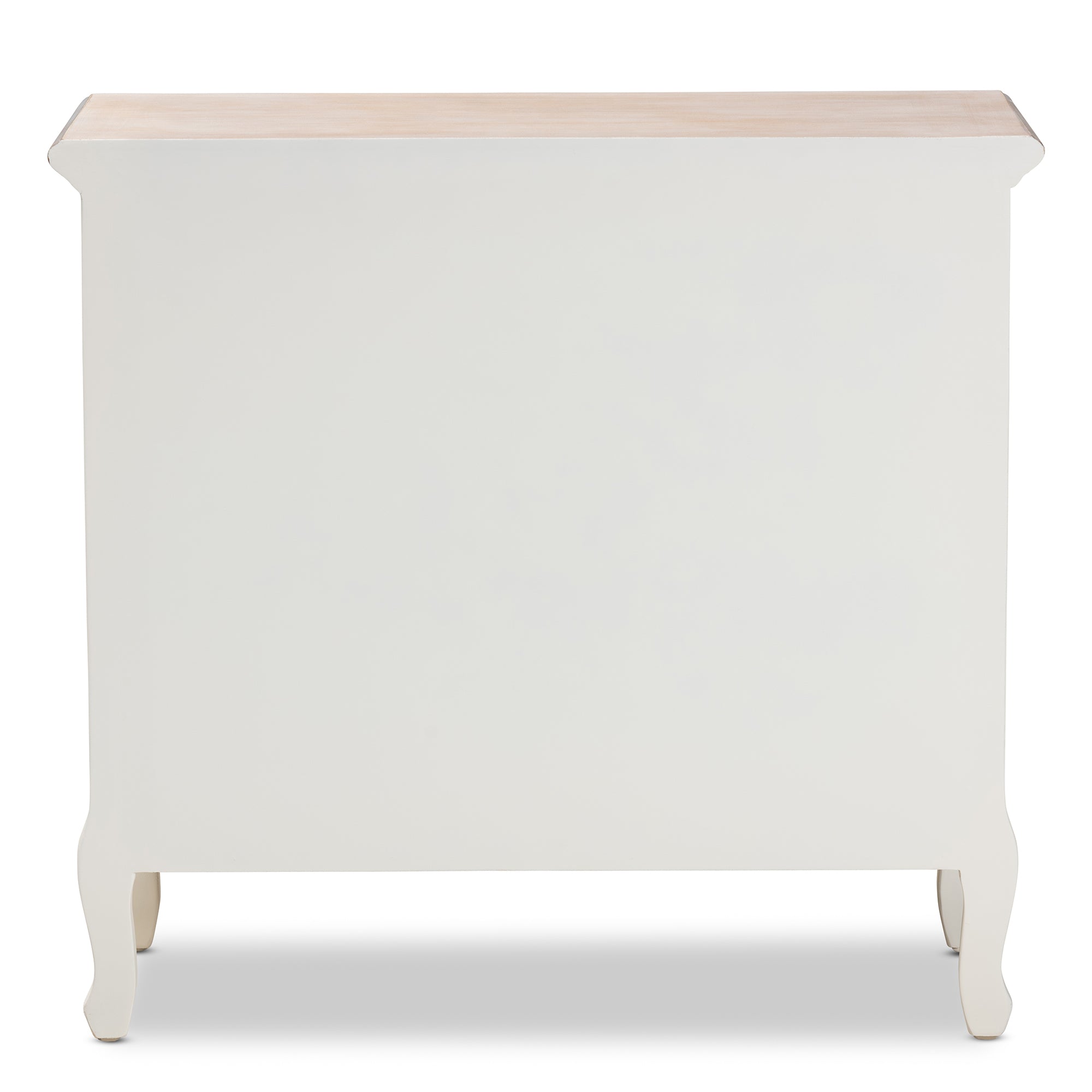 Baxton Studio Amalie Antique French Country Cottage Two-Tone White and Oak Finished 4-Drawer Accent Storage Cabinet