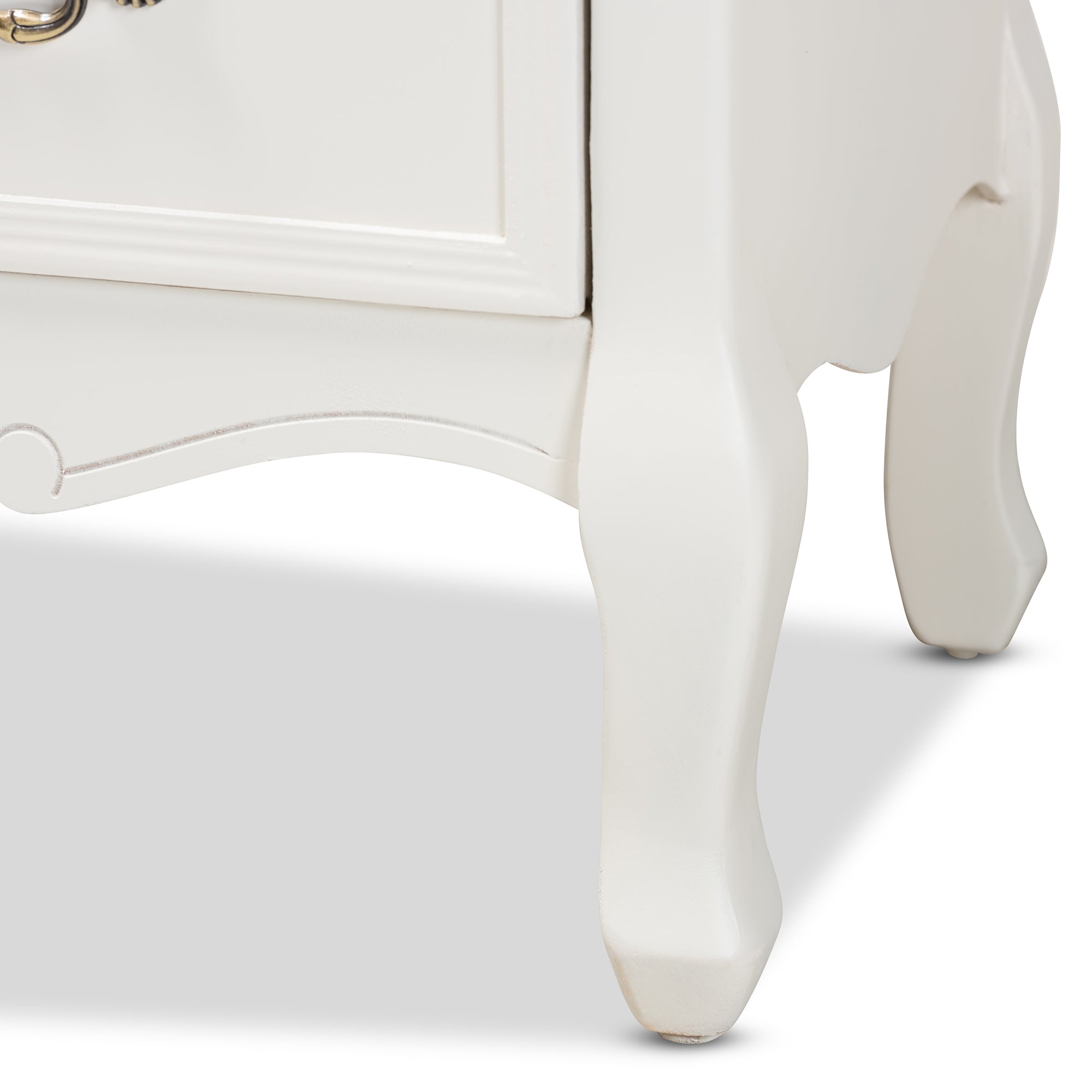 Baxton Studio Amalie Antique French Country Cottage Two-Tone White and Oak Finished 4-Drawer Accent Storage Cabinet