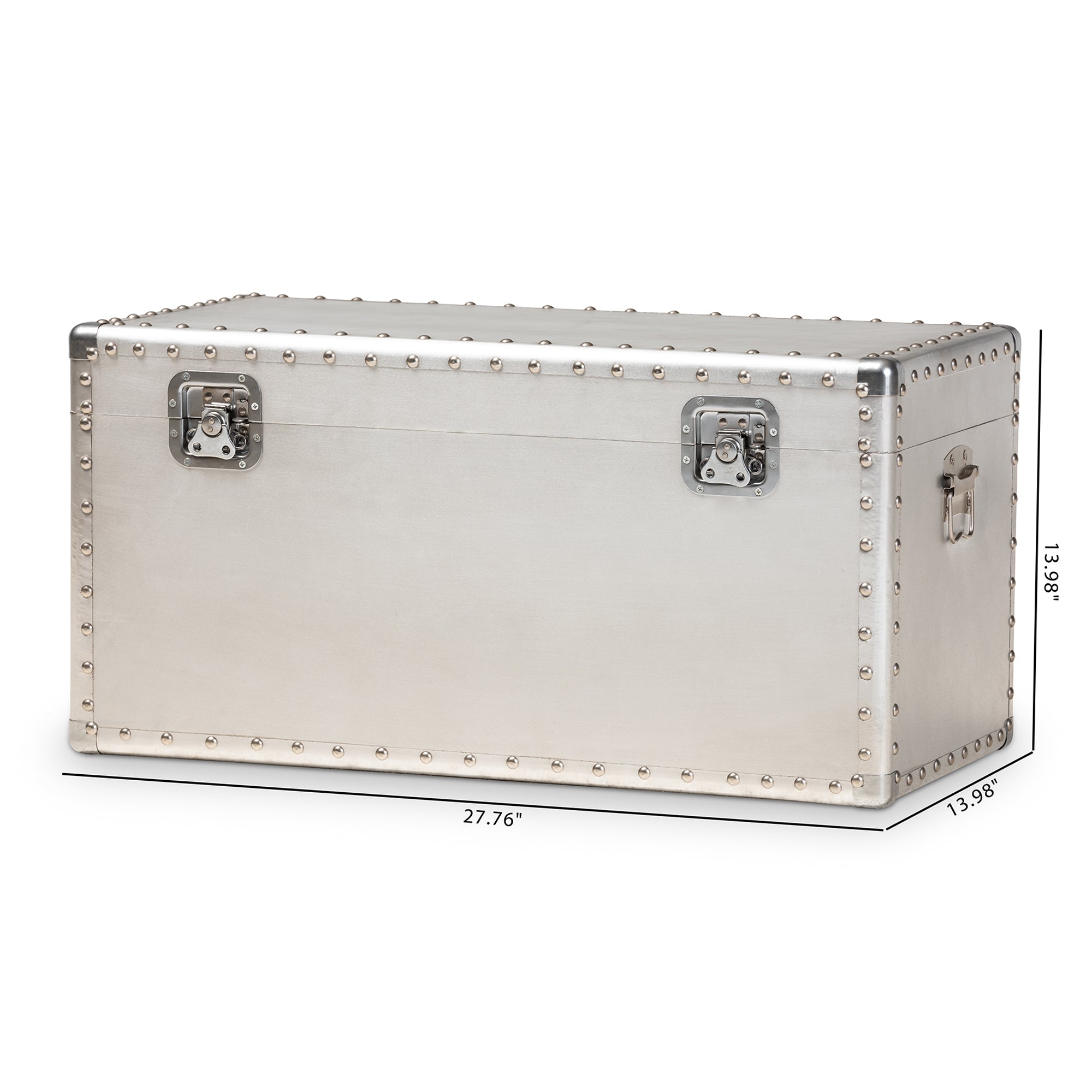 Baxton Studio Serge French Industrial Silver Metal Storage Trunk