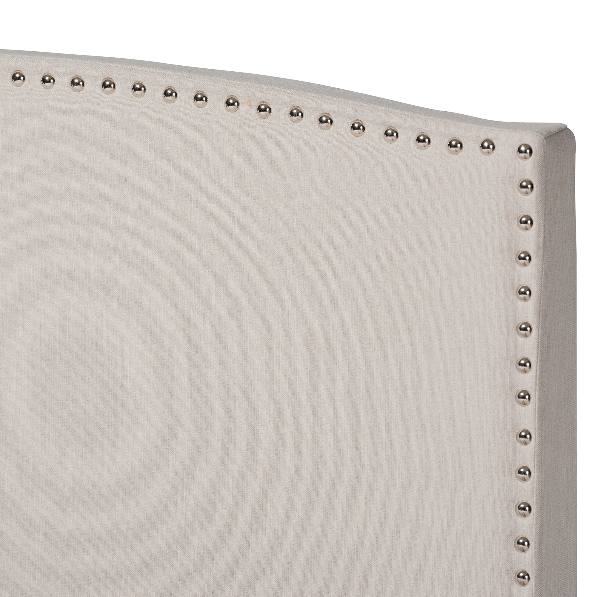 Baxton Studio Morgan Modern Transitional Beige Fabric Upholstered King Size Panel Bed