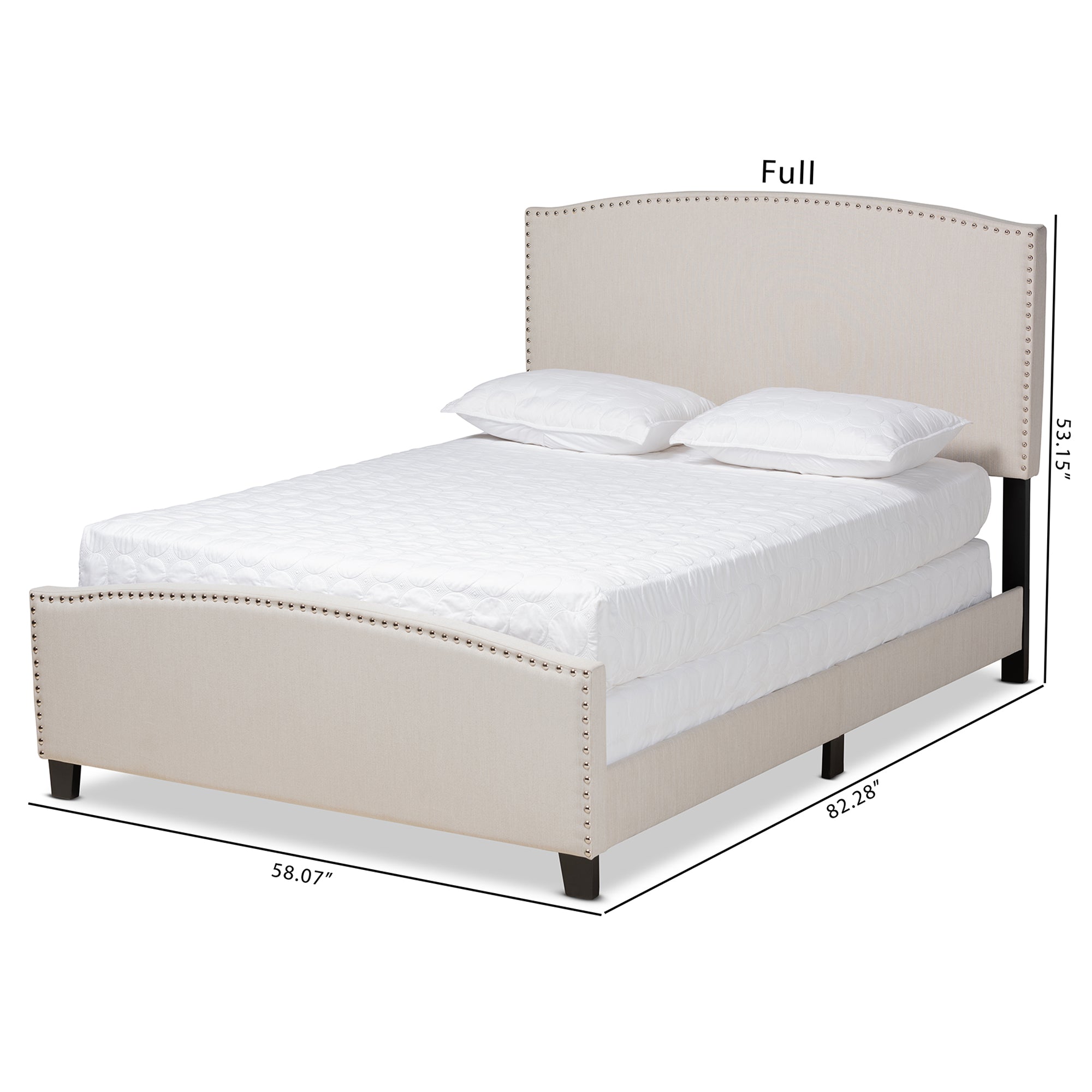 Baxton Studio Morgan Modern Transitional Beige Fabric Upholstered King Size Panel Bed