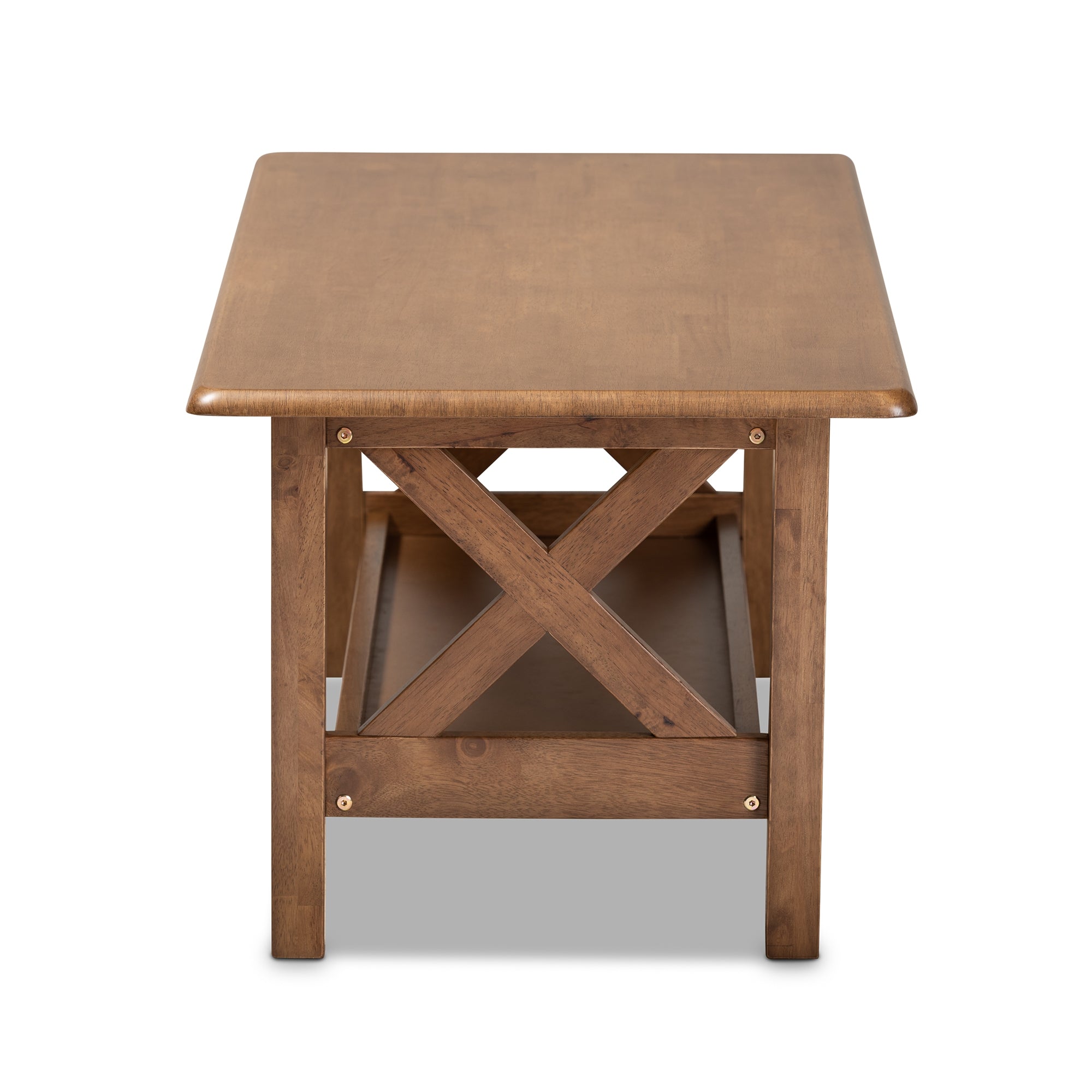 Baxton Studio Reese Traditional Transitional Walnut Brown Finished Rectangular Wood Coffee Table