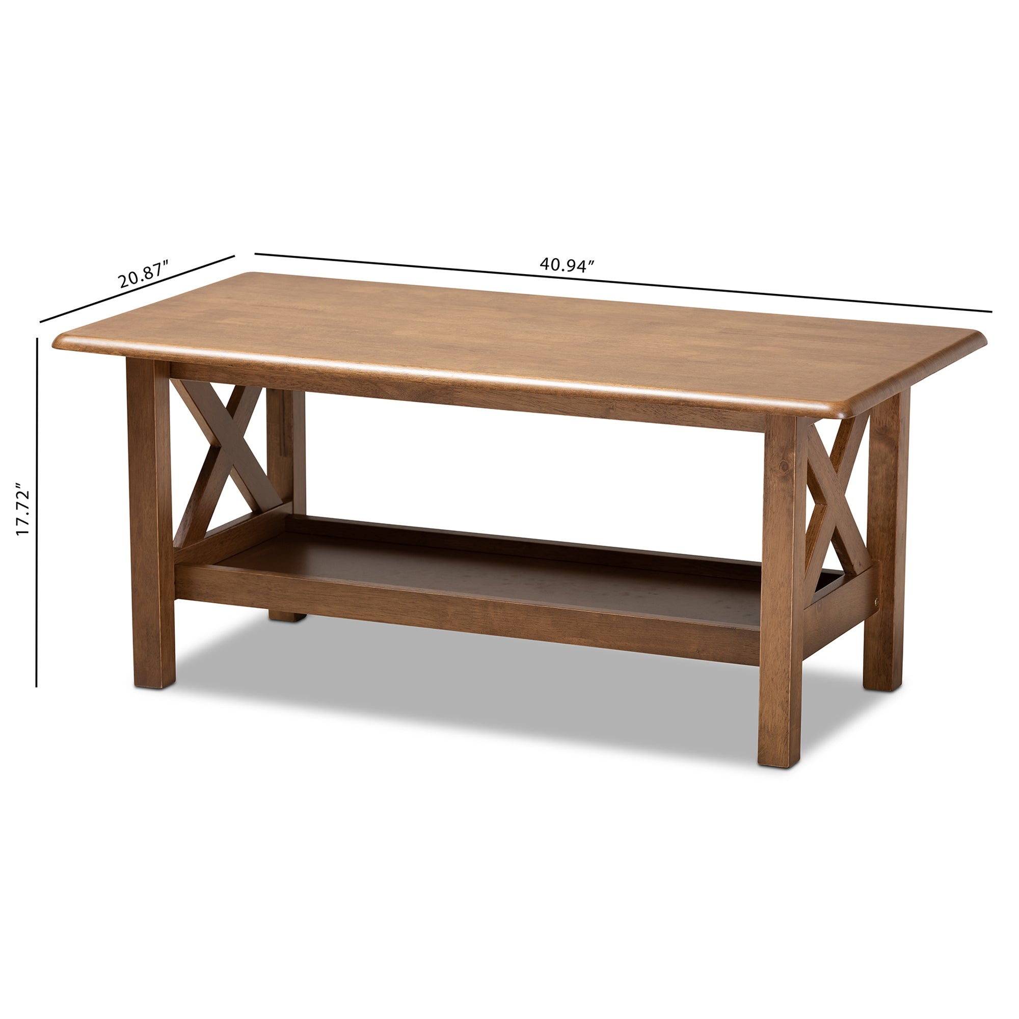 Baxton Studio Reese Traditional Transitional Walnut Brown Finished Rectangular Wood Coffee Table