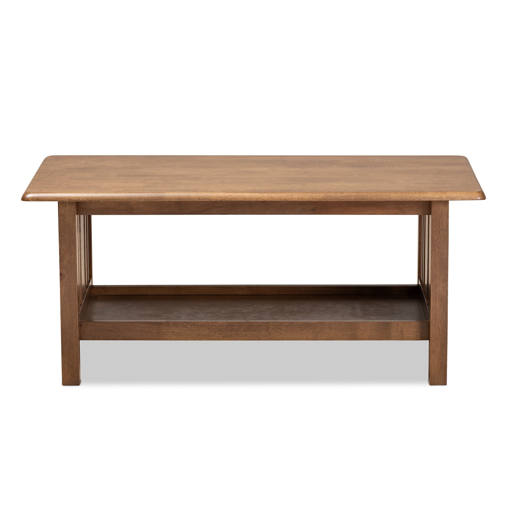 Baxton Studio Rylie Traditional Transitional Mission Style Walnut Brown Finished Rectangular Wood Coffee Table