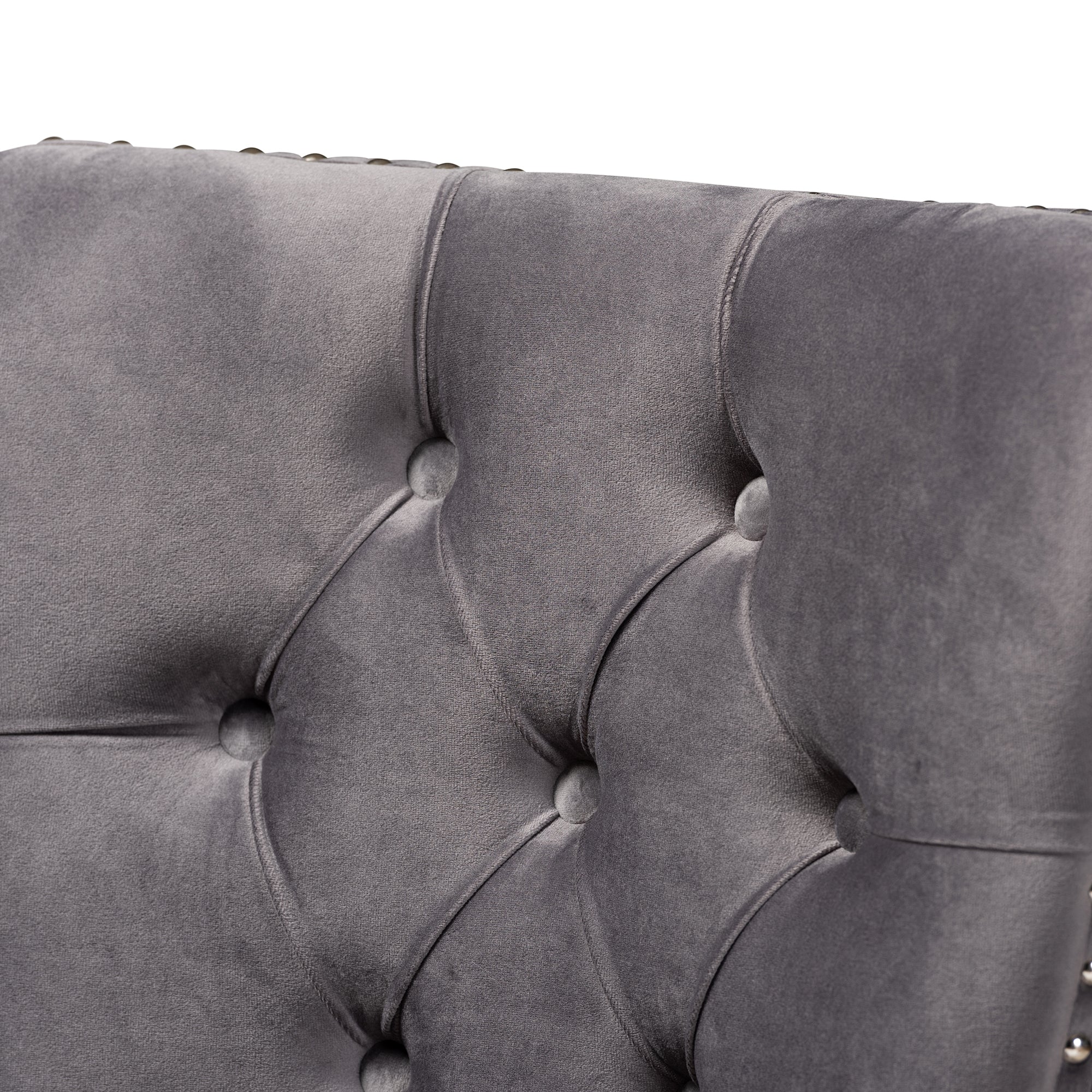 Baxton Studio Remy Modern Transitional Grey Velvet Fabric Upholstered Espresso Finished 2-Piece Wood Dining Chair Se