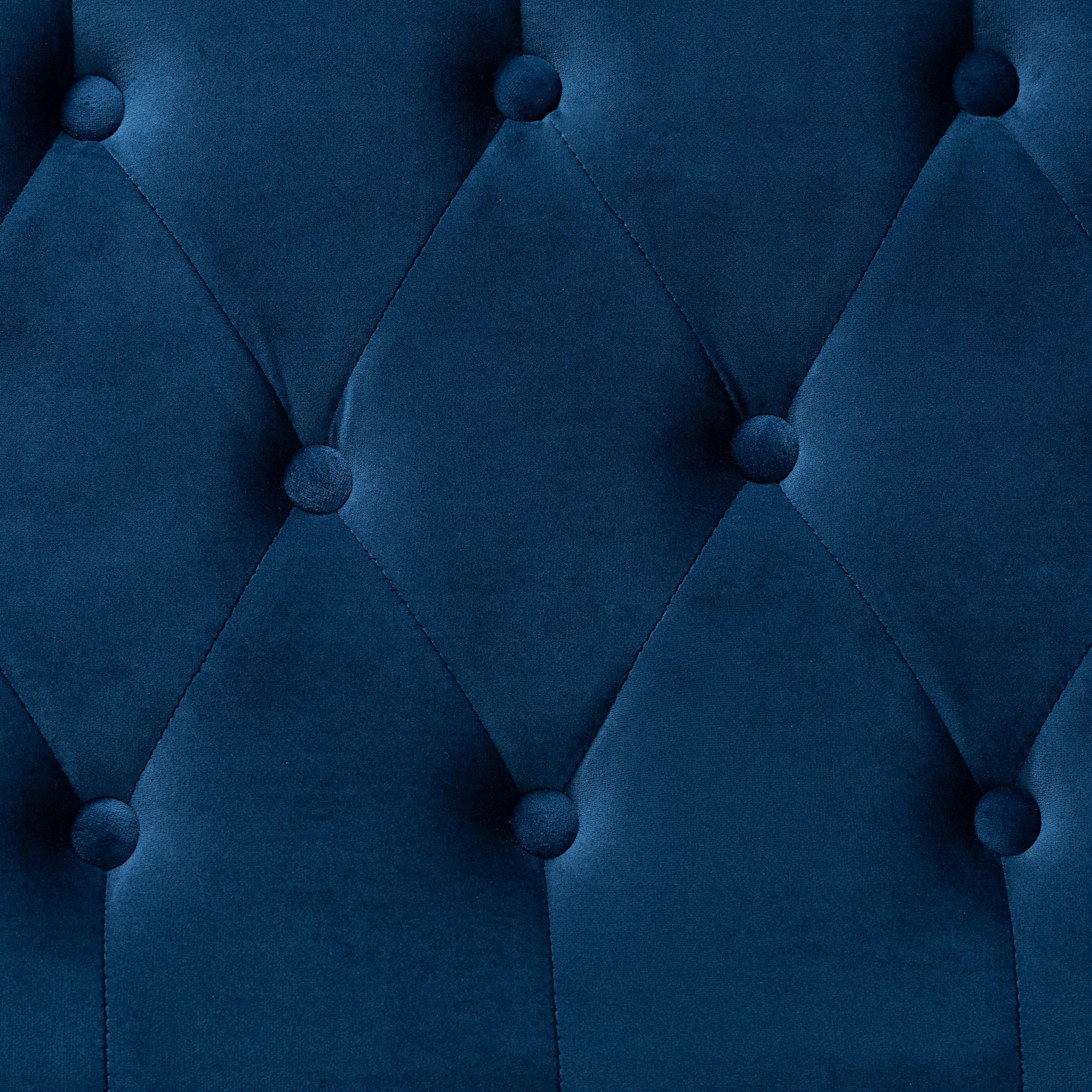 Baxton Studio Valere Glam and Luxe Navy Blue Velvet Fabric Upholstered Gold Finished Button Tufted Storage Ottoman