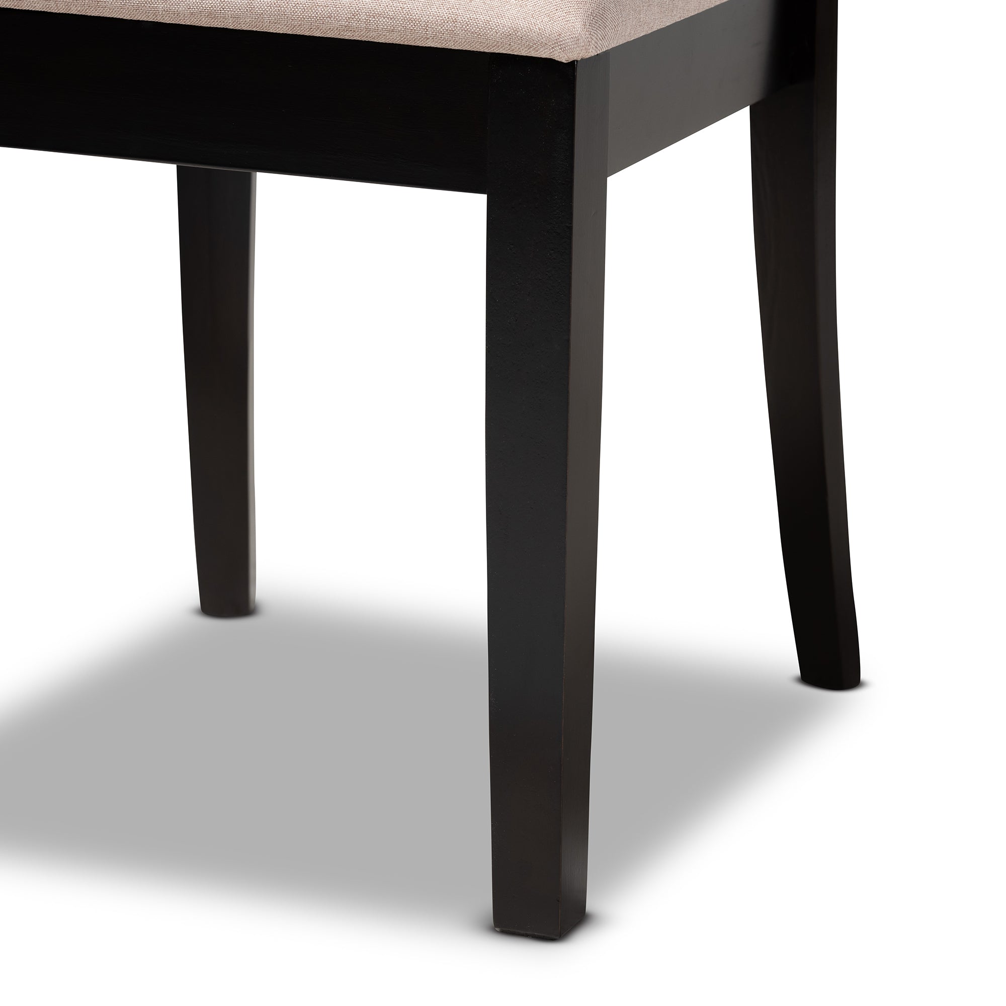 Baxton Studio Lore Modern and Contemporary Sand Fabric Upholstered and Dark Brown Finished Wood 7-Piece Dining Set