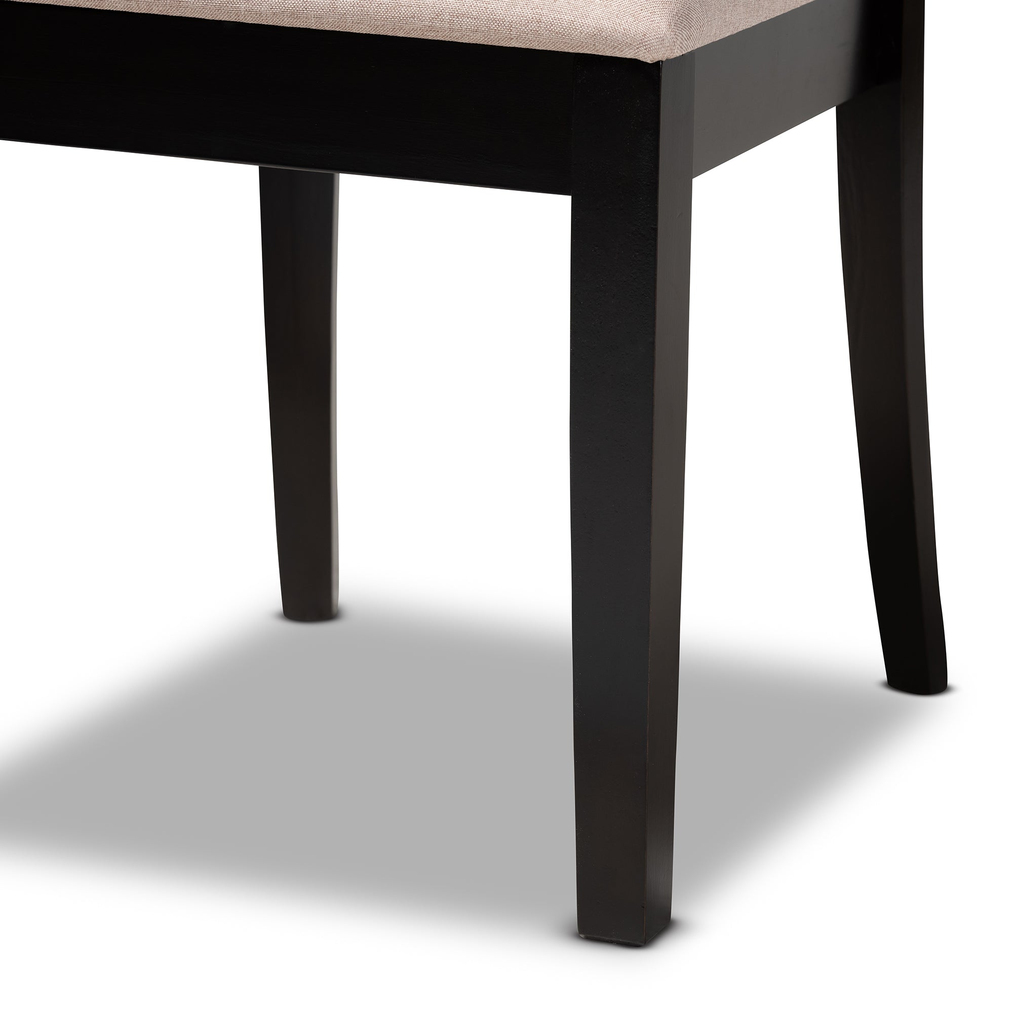 Baxton Studio Minette Modern and Contemporary Sand Fabric Upholstered Espresso Brown Finished 2-Piece Wood Dining Chair Set