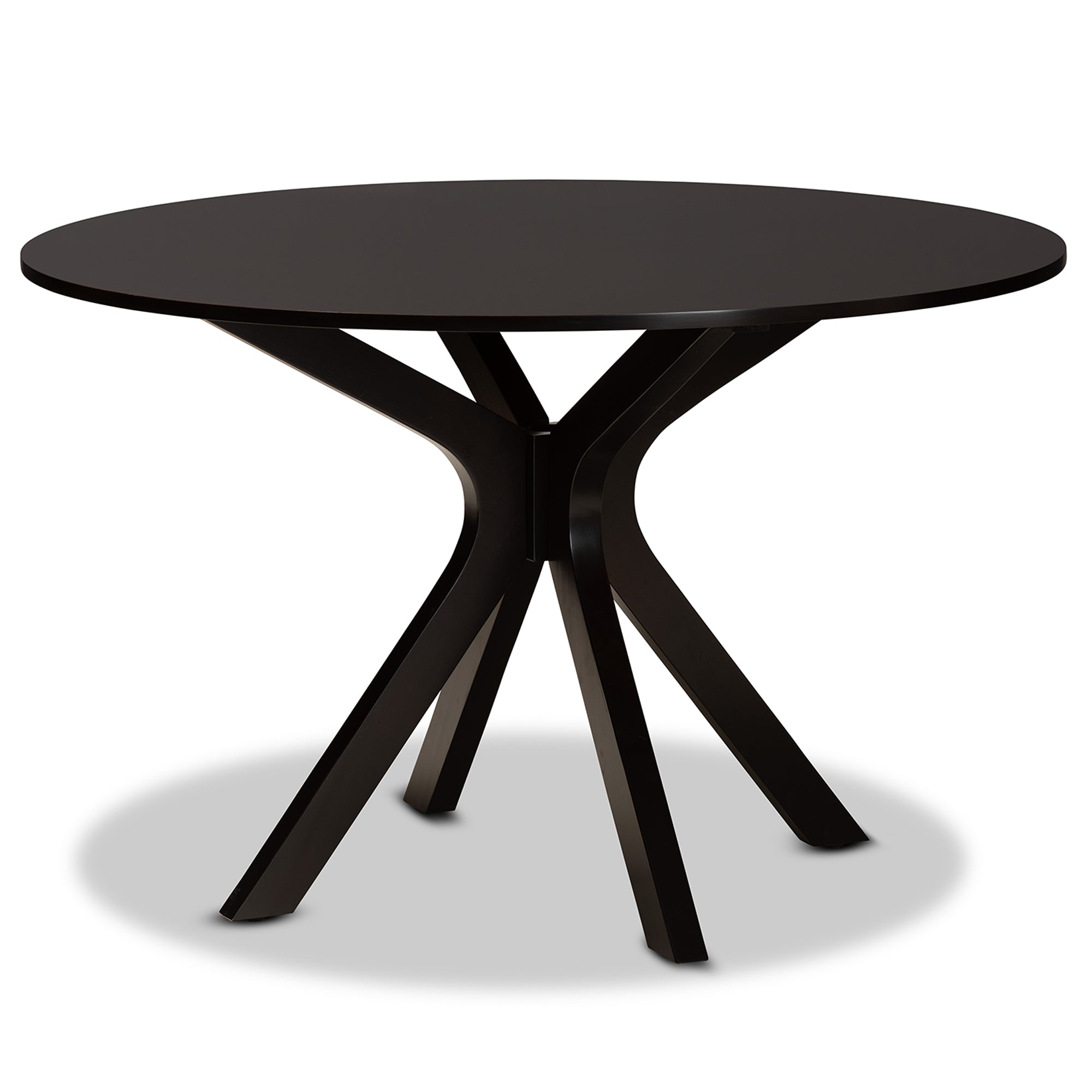 Baxton Studio Lore Modern and Contemporary Grey Fabric Upholstered and Dark Brown Finished Wood 7-Piece Dining Set