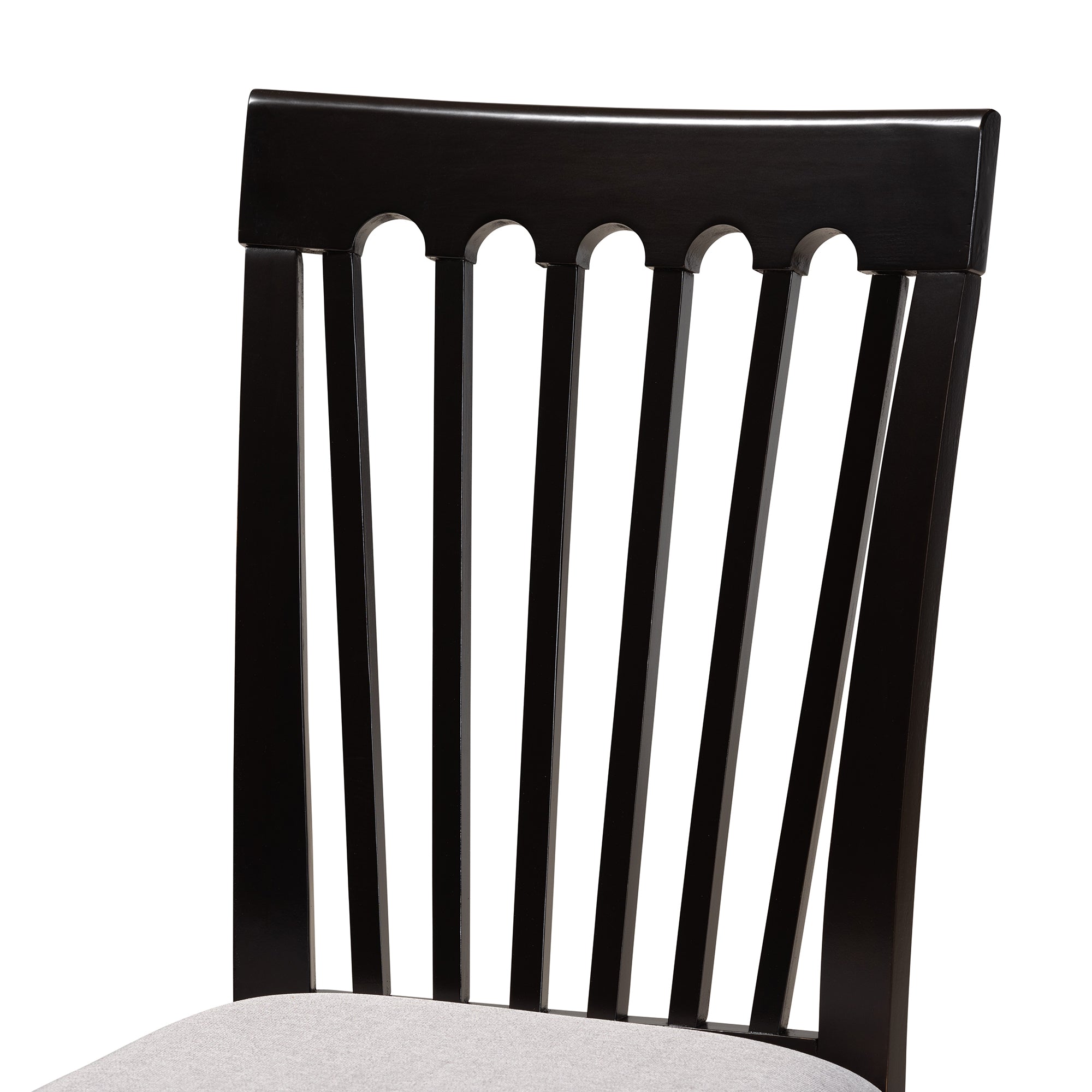Baxton Studio Lore Modern and Contemporary Grey Fabric Upholstered and Dark Brown Finished Wood 7-Piece Dining Set