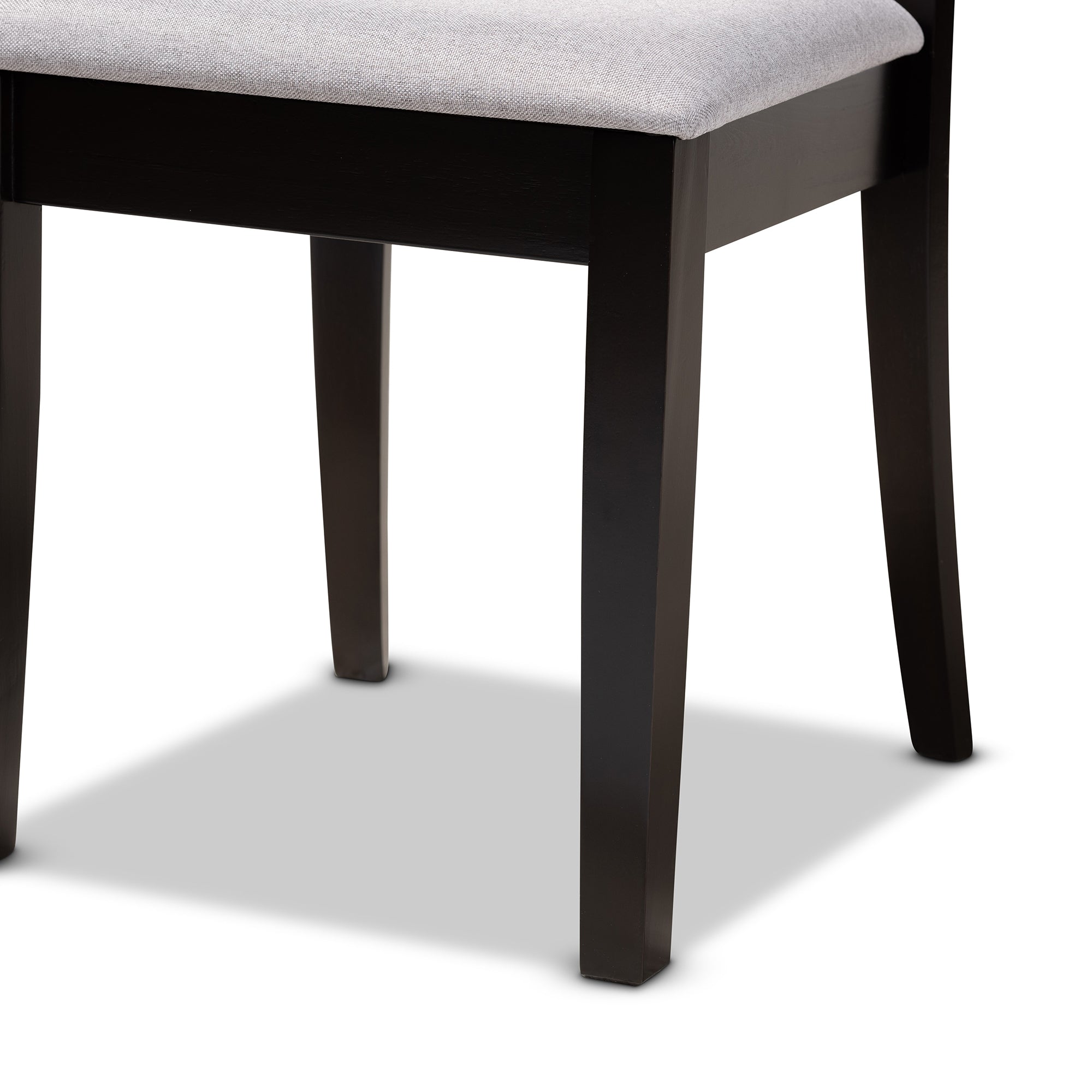Baxton Studio Lore Modern and Contemporary Grey Fabric Upholstered and Dark Brown Finished Wood 7-Piece Dining Set