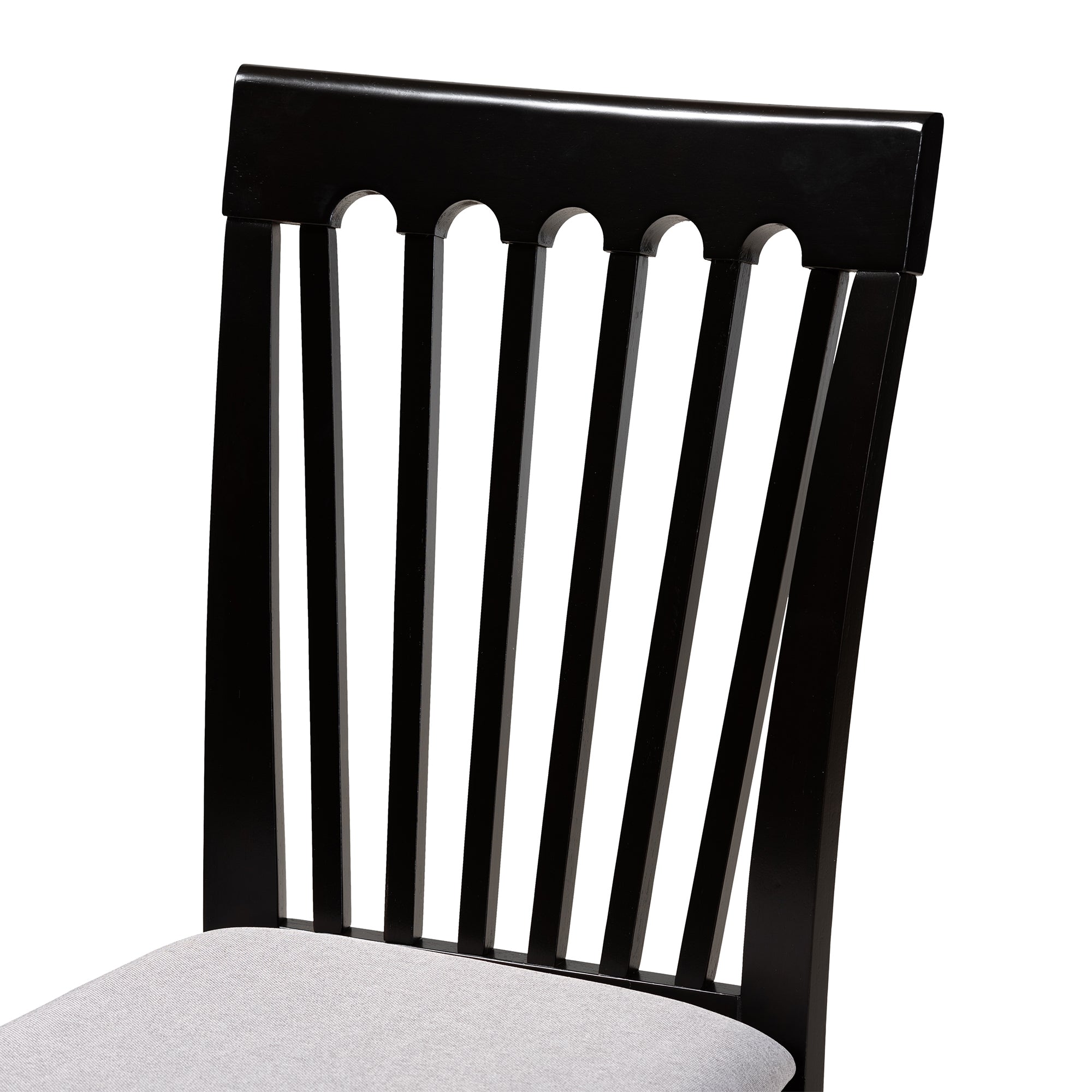 Baxton Studio Minette Modern and Contemporary Gray Fabric Upholstered and Espresso Brown Finished Wood 2-Piece Dining Chair Set