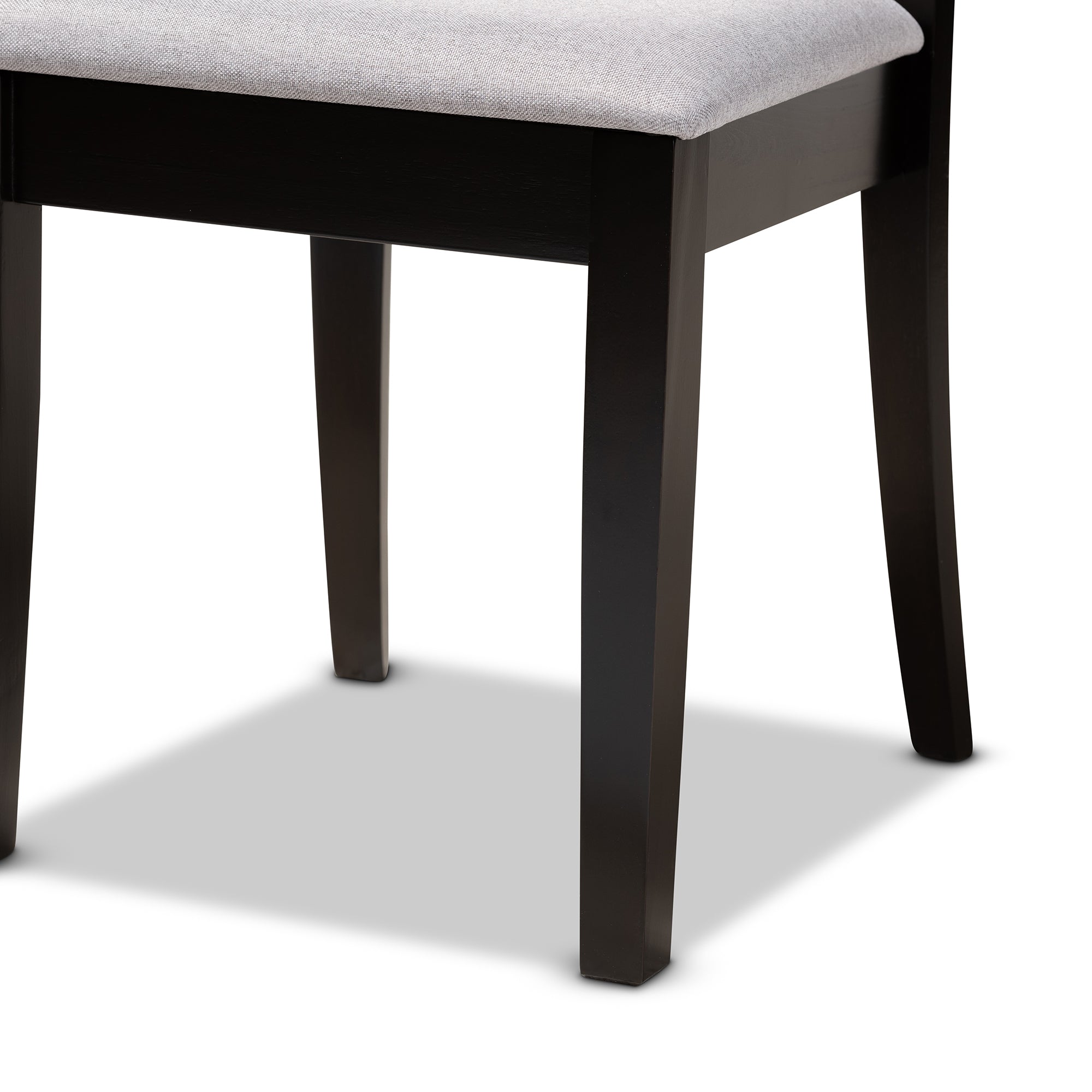 Baxton Studio Minette Modern and Contemporary Gray Fabric Upholstered and Espresso Brown Finished Wood 2-Piece Dining Chair Set