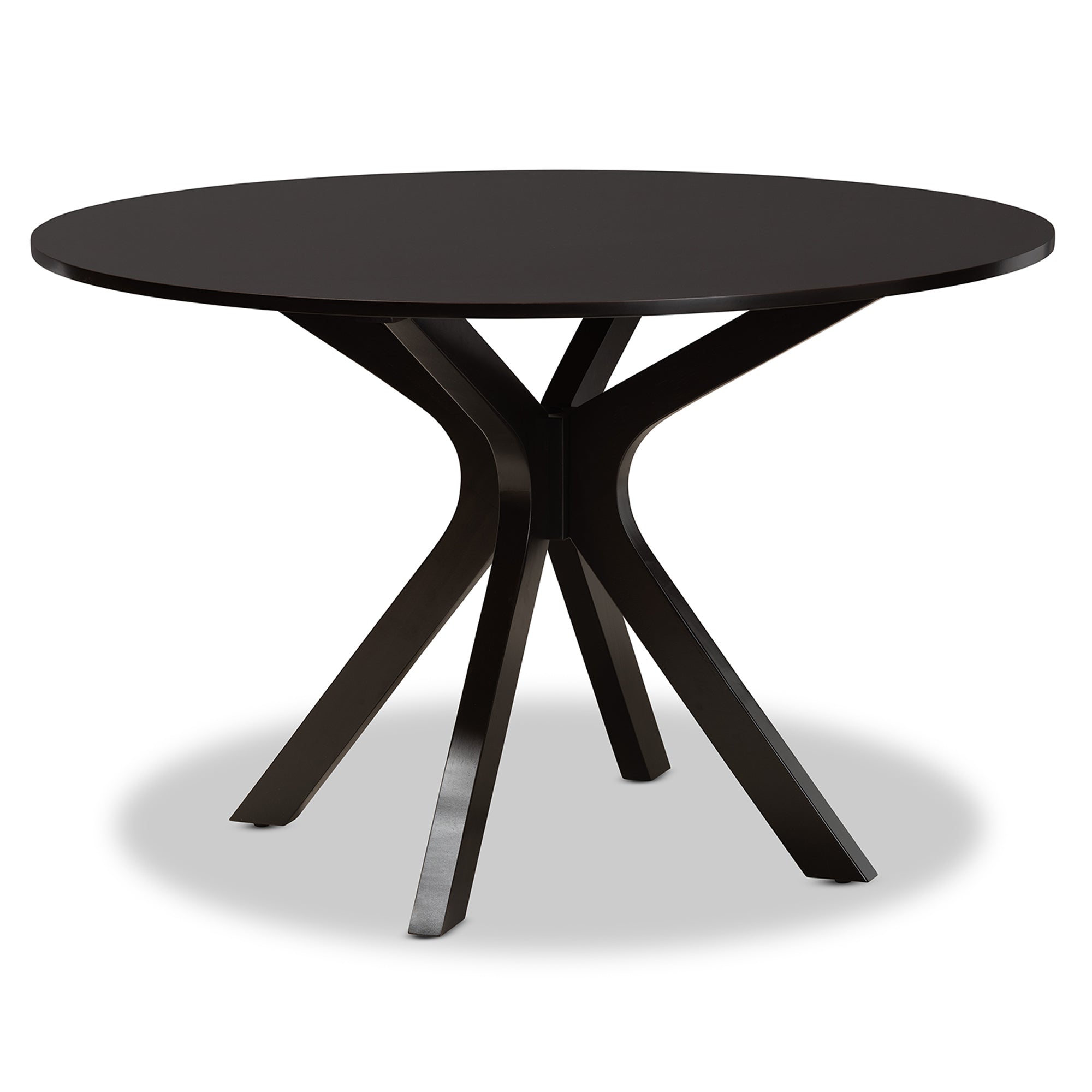 Baxton Studio Sanne Modern and Contemporary Sand Fabric Upholstered and Dark Brown Finished Wood 7-Piece Dining Set