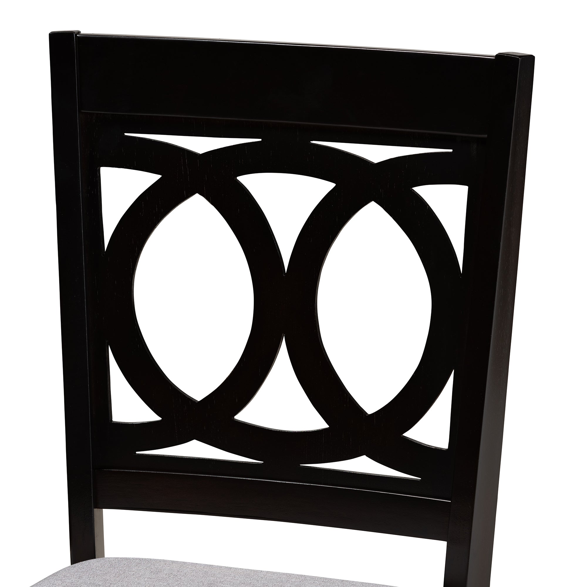 Baxton Studio Lenoir Modern and Contemporary Grey Fabric Upholstered Espresso Brown Finished Wood 2-Piece Dining Chair Set