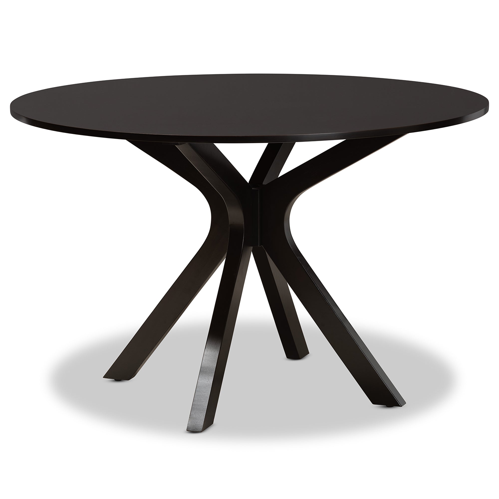 Baxton Studio Norah Modern and Contemporary Sand Fabric Upholstered and Dark Brown Finished Wood 7-Piece Dining Set
