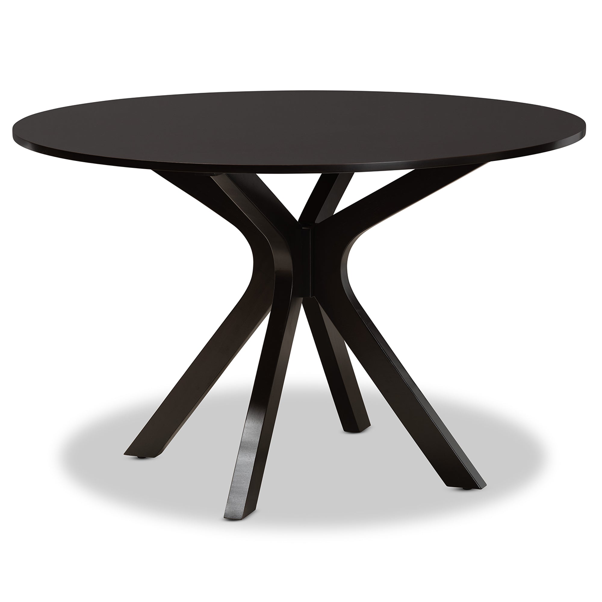 Baxton Studio Norah Modern and Contemporary Grey Fabric Upholstered and Dark Brown Finished Wood 7-Piece Dining Set