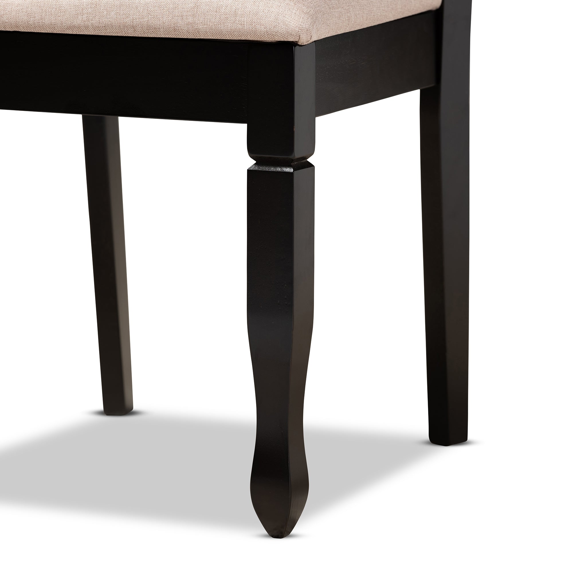 Baxton Studio Reneau Modern and Contemporary Sand Fabric Upholstered Espresso Brown Finished Wood 2-Piece Dining Chair Set