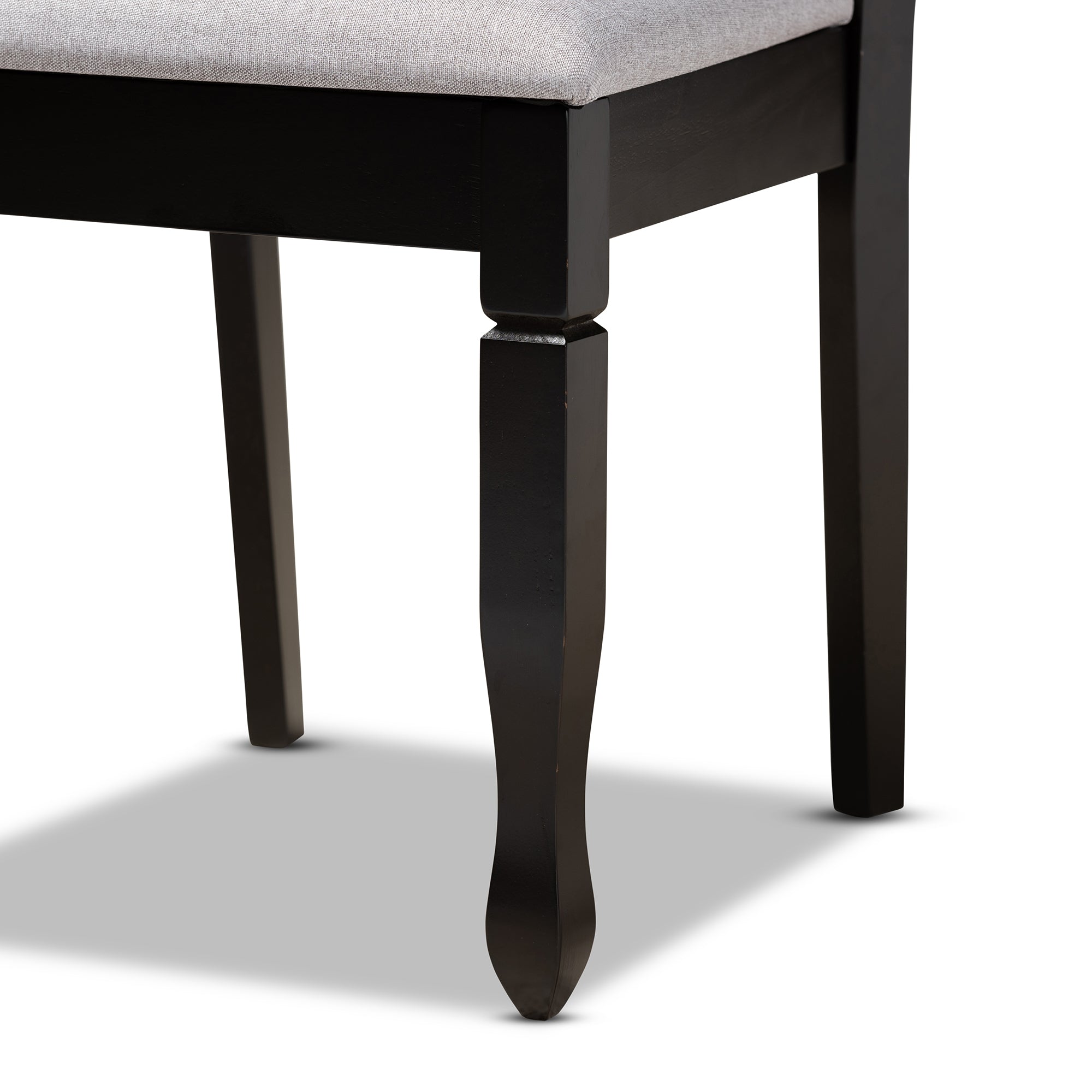 Baxton Studio Reneau Modern and Contemporary Grey Fabric Upholstered Espresso Brown Finished Wood 2-Piece Dining Chair Set