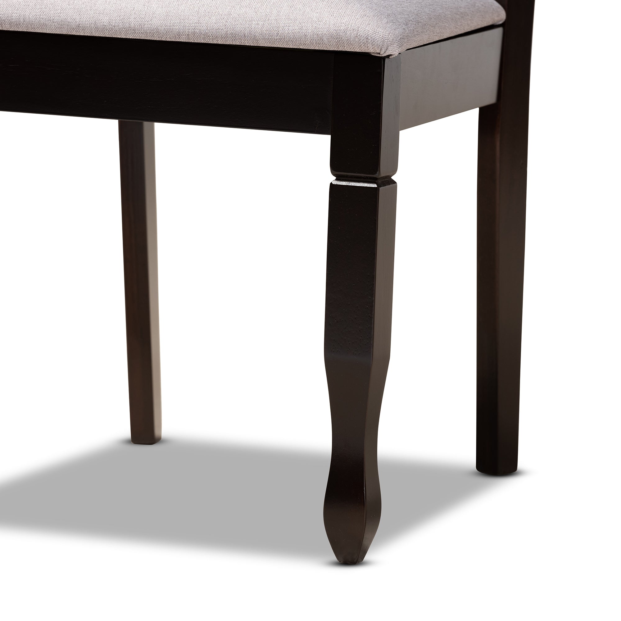 Baxton Studio Lanier Modern and Contemporary Grey Fabric Upholstered and Dark Brown Finished Wood 7-Piece Dining Set