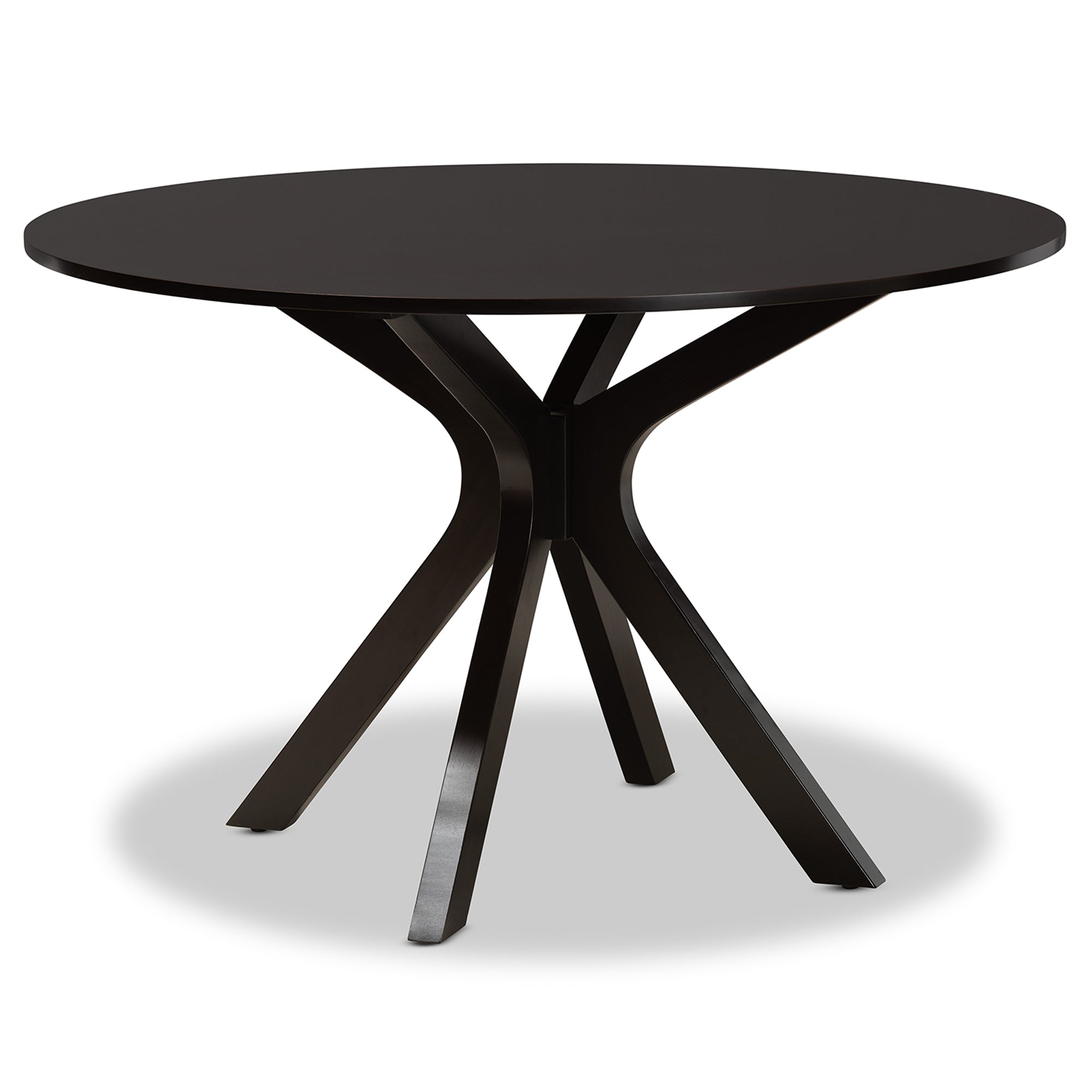 Baxton Studio Mila Modern and Contemporary Grey Fabric Upholstered and Dark Brown Finished Wood 7-Piece Dining Set