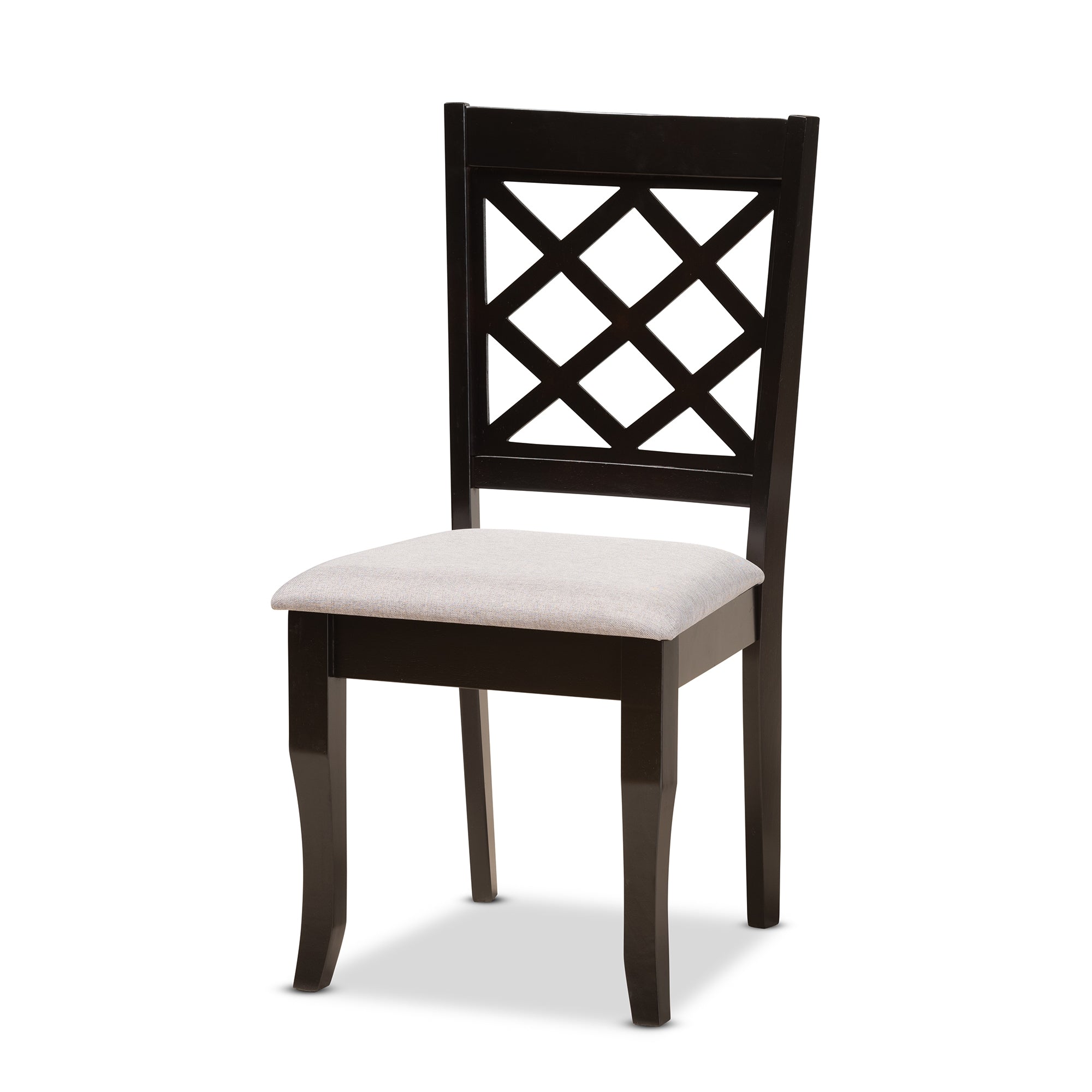 Baxton Studio Verner Modern and Contemporary Grey Fabric Upholstered and Dark Brown Finished Wood  7-Piece Dining Set