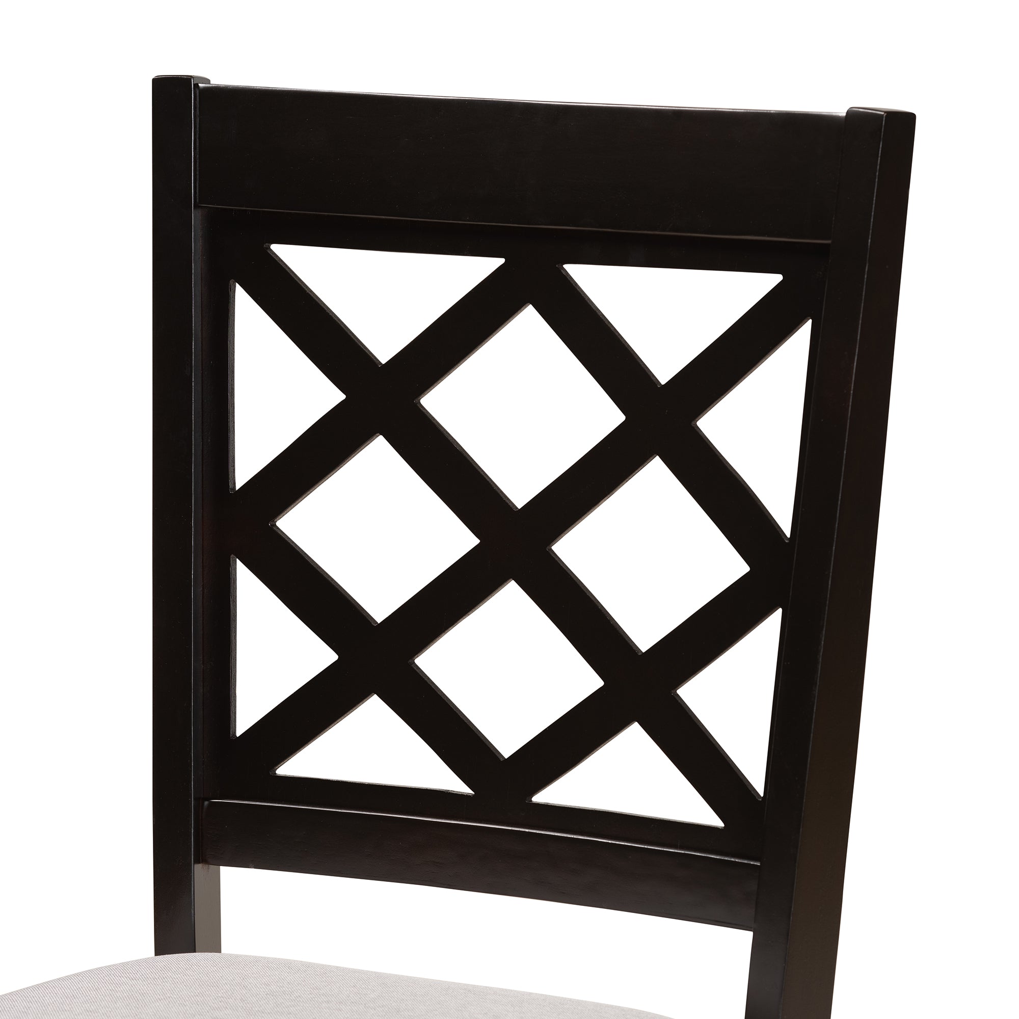 Baxton Studio Verner Modern and Contemporary Grey Fabric Upholstered and Dark Brown Finished Wood  7-Piece Dining Set