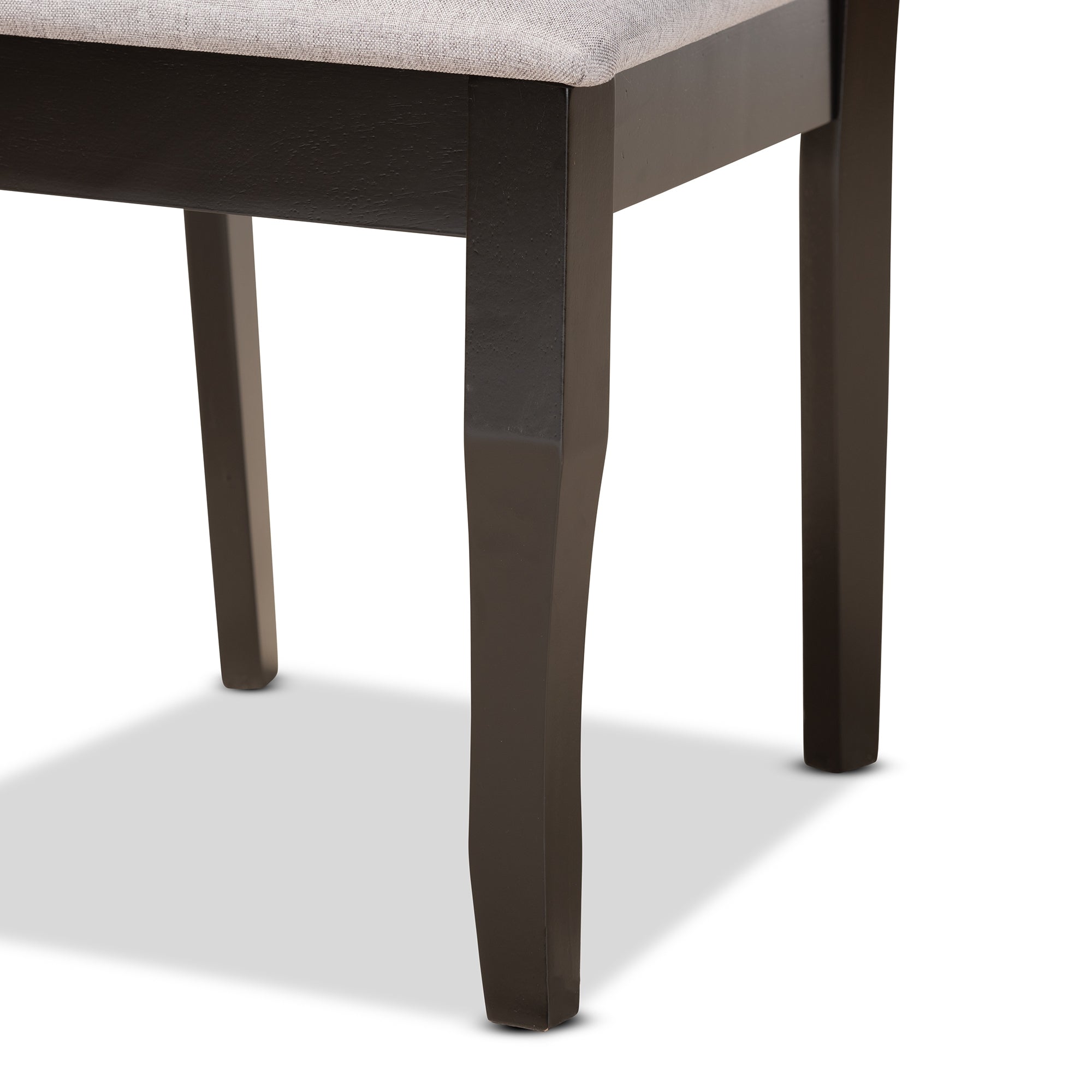 Baxton Studio Verner Modern and Contemporary Grey Fabric Upholstered and Dark Brown Finished Wood  7-Piece Dining Set
