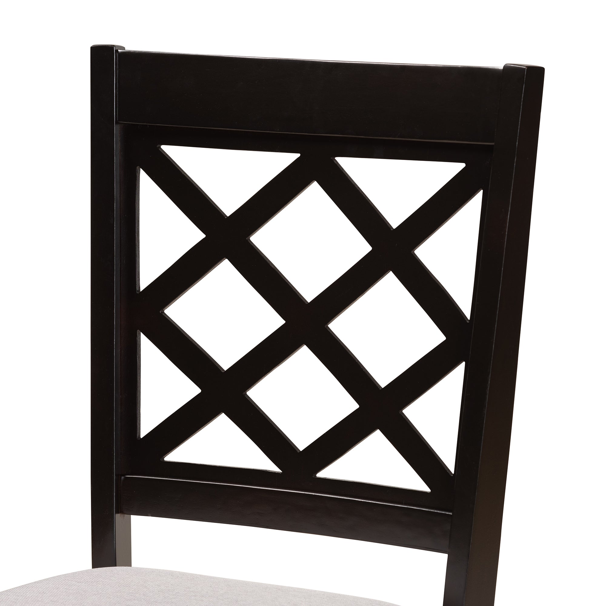 Baxton Studio Verner Modern and Contemporary Grey Fabric Upholstered and Dark Brown Finished Wood 2-Piece Dining Chair Set