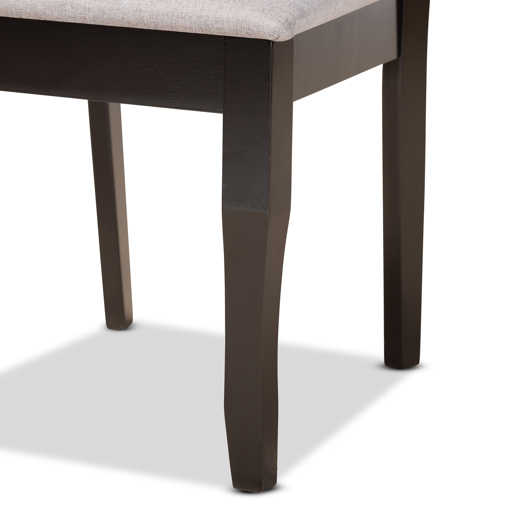 Baxton Studio Verner Modern and Contemporary Grey Fabric Upholstered and Dark Brown Finished Wood 2-Piece Dining Chair Set