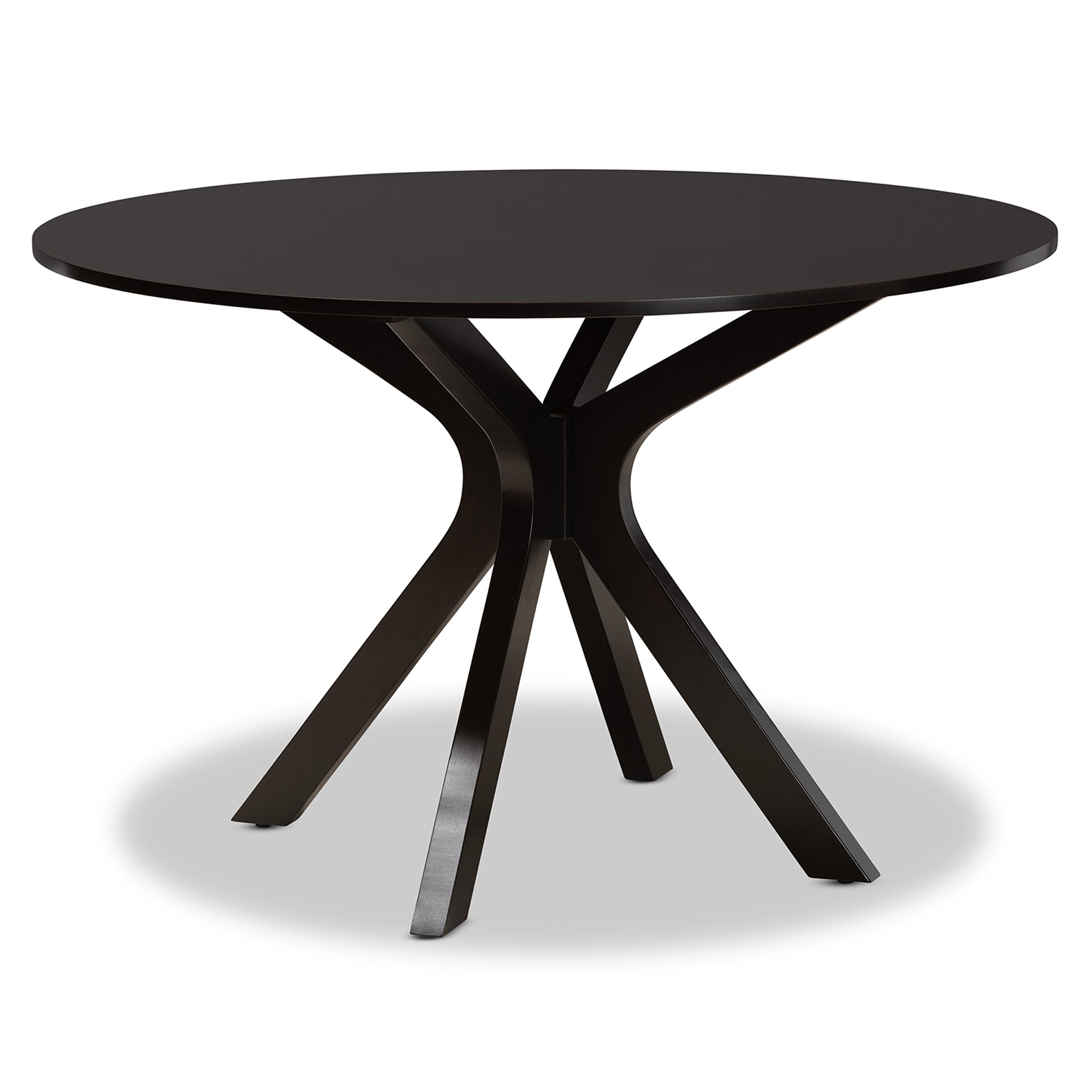 Baxton Studio Elena Modern and Contemporary Grey Fabric Upholstered and Dark Brown Finished Wood 7-Piece Dining Set