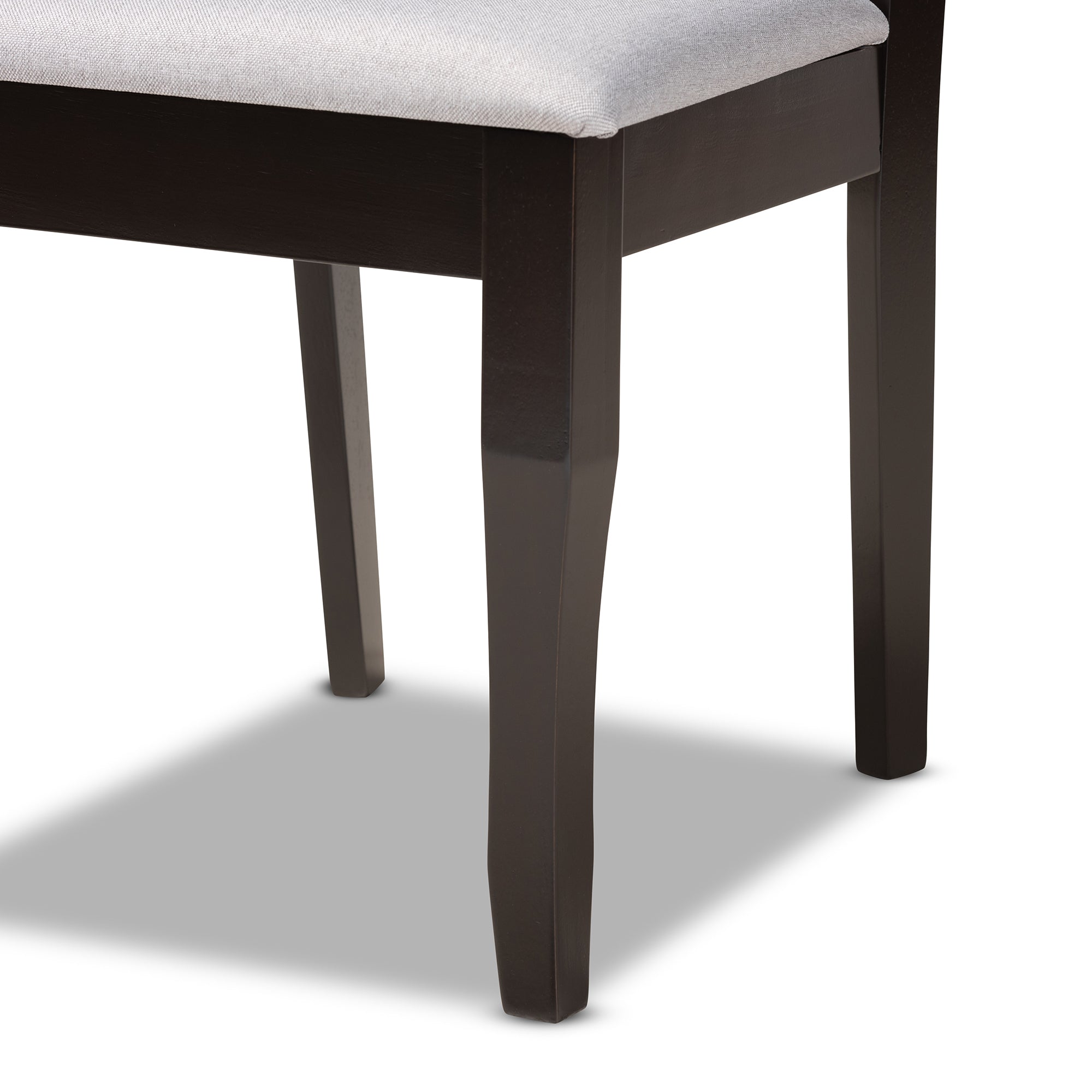 Baxton Studio Elena Modern and Contemporary Grey Fabric Upholstered and Dark Brown Finished Wood 7-Piece Dining Set