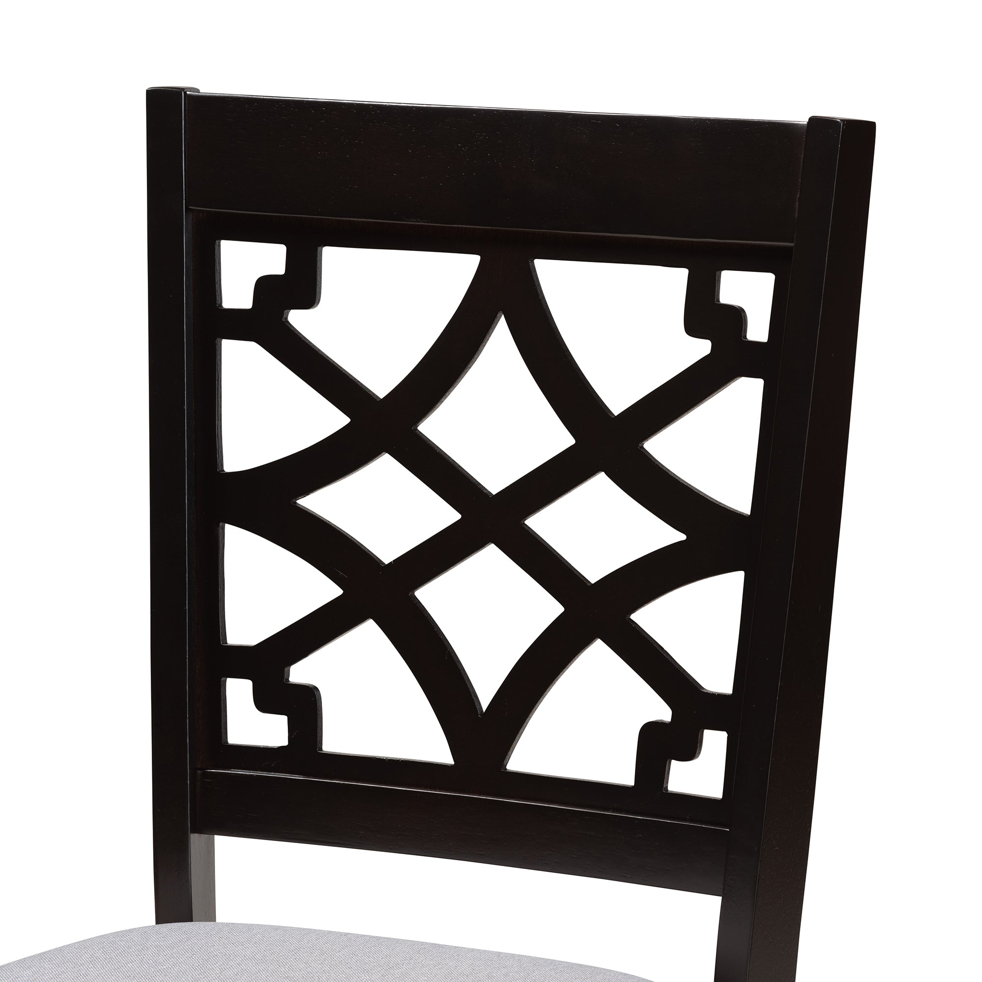 Baxton Studio Mael Modern and Contemporary Grey Fabric Upholstered and Dark Brown Finished Wood 2-Piece Dining Chair Set