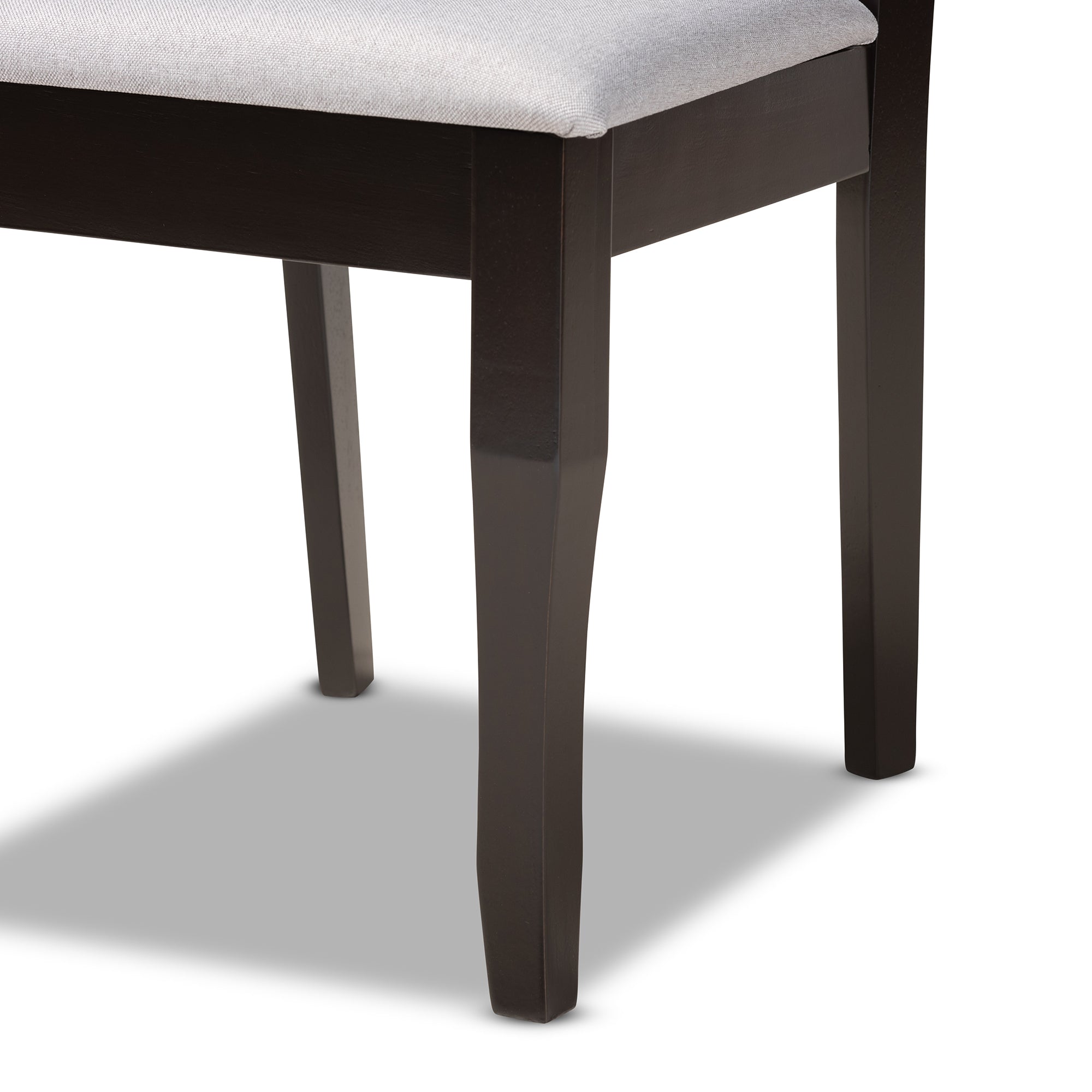 Baxton Studio Mael Modern and Contemporary Grey Fabric Upholstered and Dark Brown Finished Wood 2-Piece Dining Chair Set
