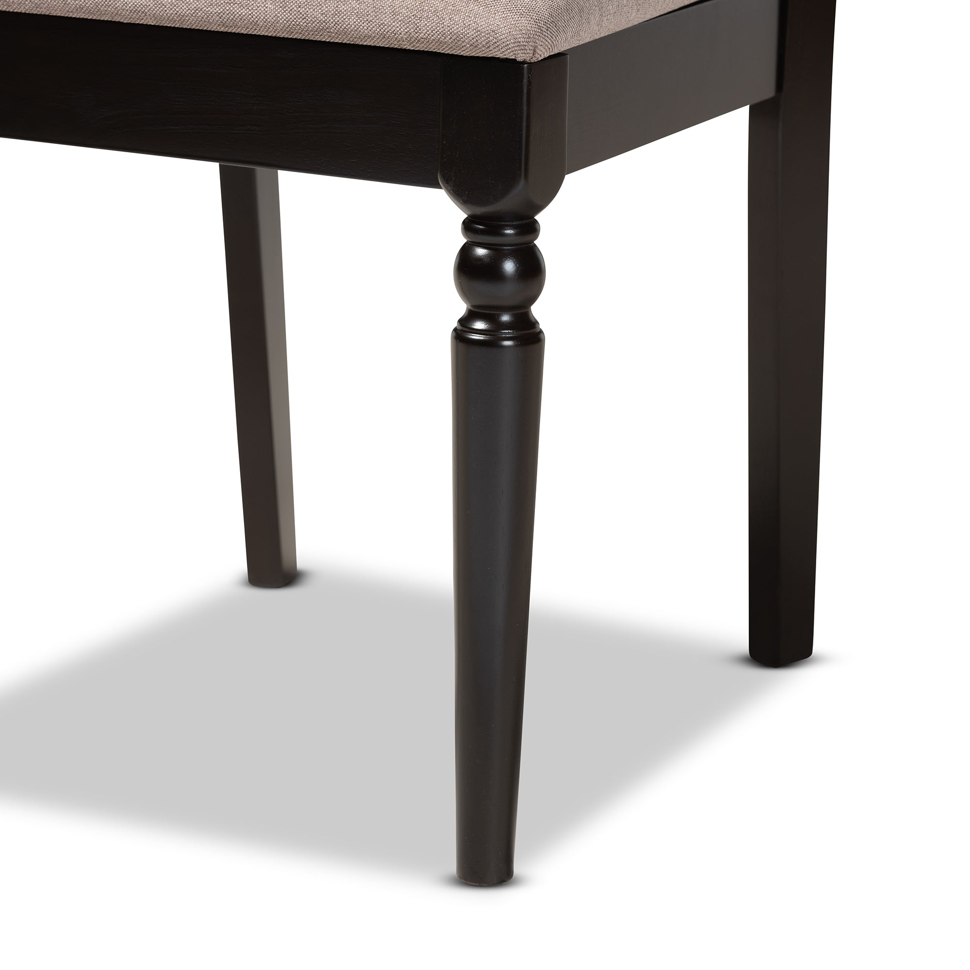 Baxton Studio Sadie Modern and Contemporary Sand Fabric Upholstered and Dark Brown Finished Wood 7-Piece Dining Set