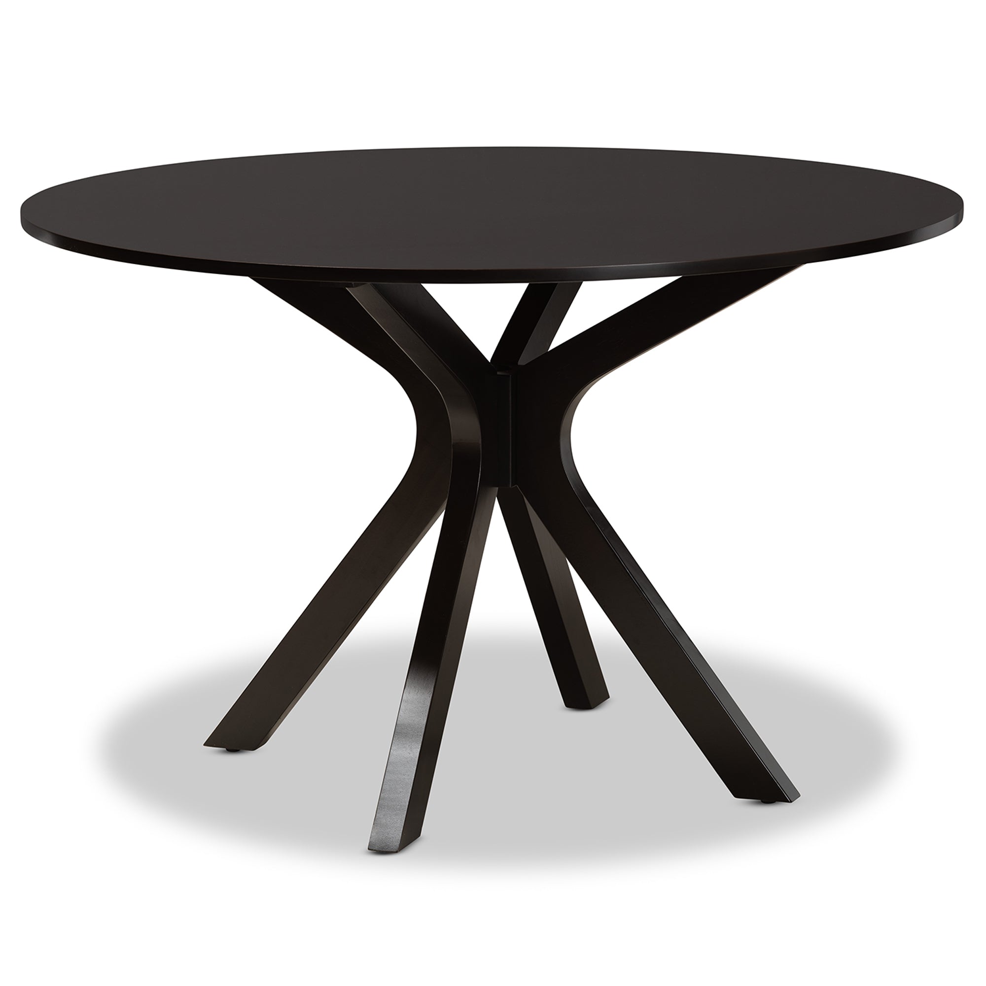 Baxton Studio Sadie Modern and Contemporary Grey Fabric Upholstered and Dark Brown Finished Wood 7-Piece Dining Set