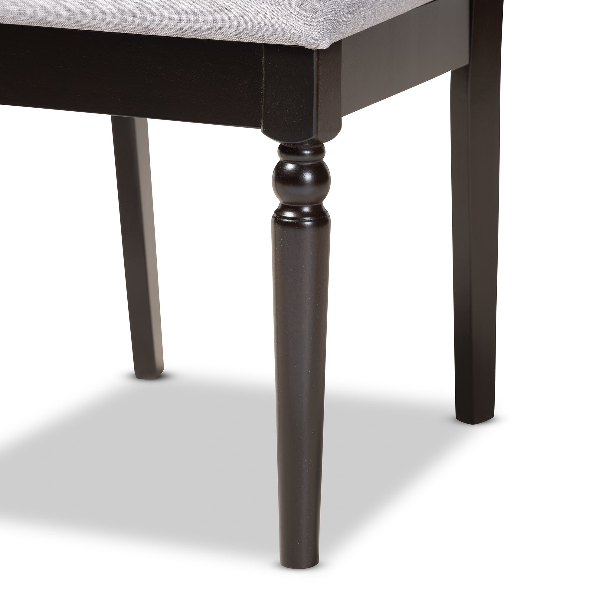 Baxton Studio Sadie Modern and Contemporary Grey Fabric Upholstered and Dark Brown Finished Wood 7-Piece Dining Set