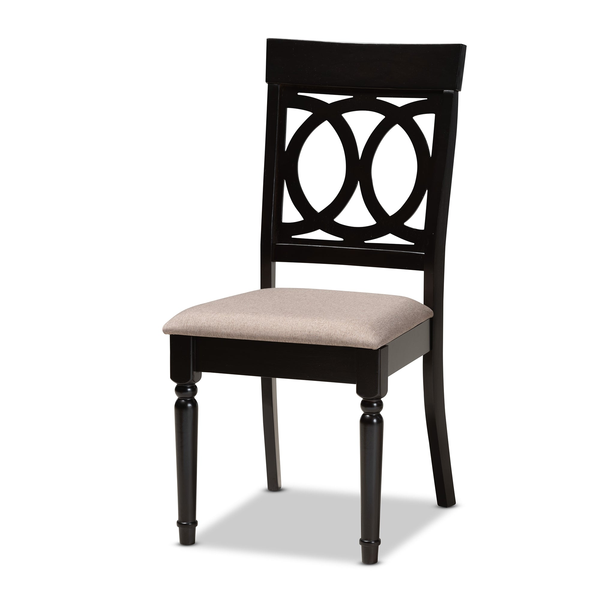 Baxton Studio Jessie Modern and Contemporary Sand Fabric Upholstered and Dark Brown Finished Wood 7-Piece Dining Set