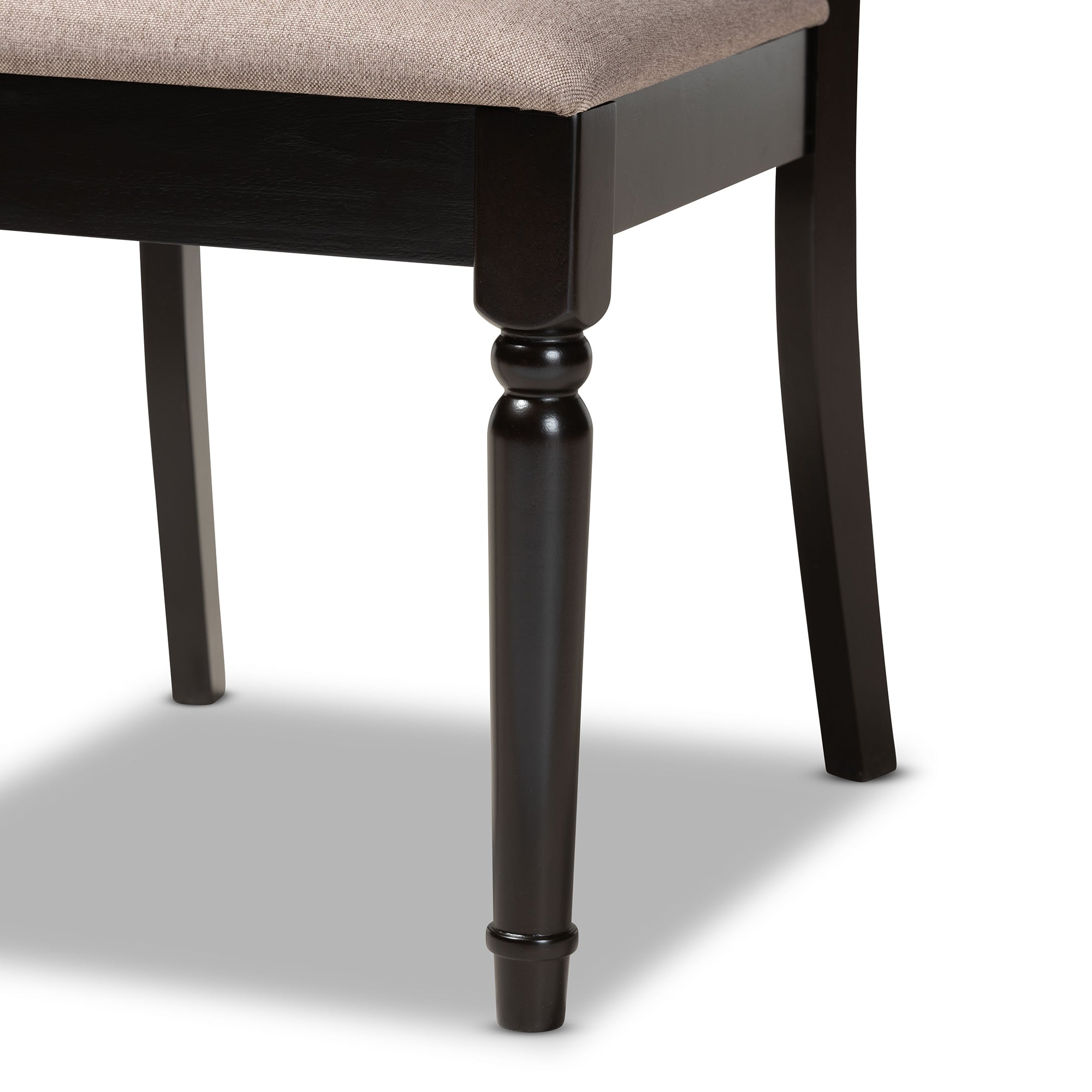 Baxton Studio Jessie Modern and Contemporary Sand Fabric Upholstered and Dark Brown Finished Wood 7-Piece Dining Set