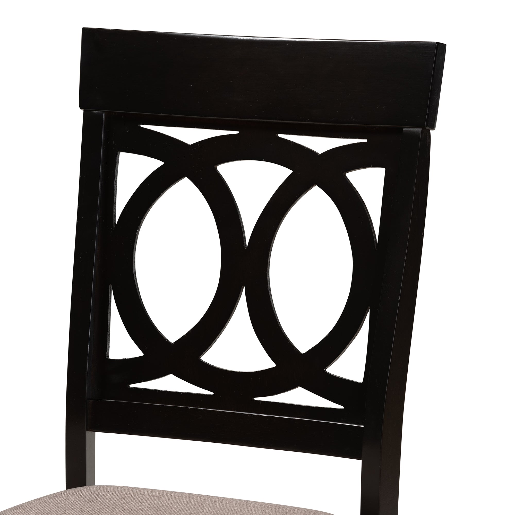 Baxton Studio Lucie Modern and Contemporary Sand Fabric Upholstered and Espresso Brown Finished Wood 2-Piece Dining Chair Set Set