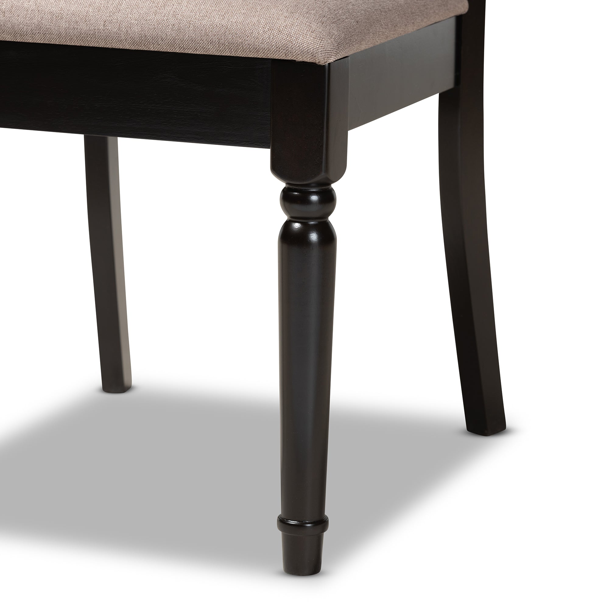 Baxton Studio Lucie Modern and Contemporary Sand Fabric Upholstered and Espresso Brown Finished Wood 2-Piece Dining Chair Set Set