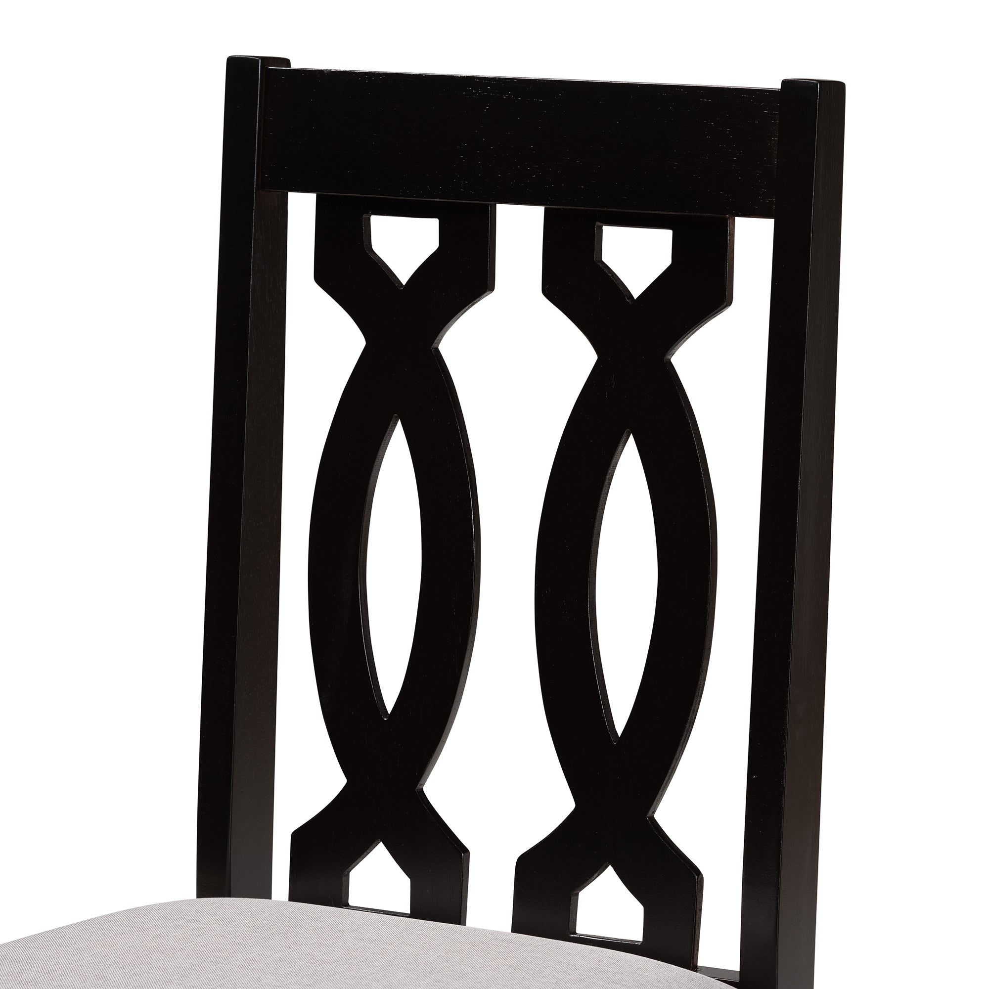 Baxton Studio Callie Modern and Contemporary Grey Fabric Upholstered and Dark Brown Finished Wood 7-Piece Dining Set