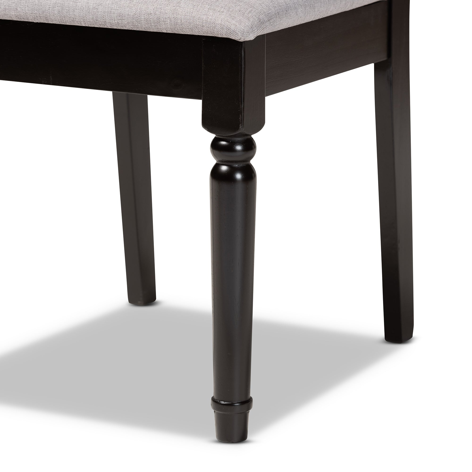 Baxton Studio Callie Modern and Contemporary Grey Fabric Upholstered and Dark Brown Finished Wood 7-Piece Dining Set