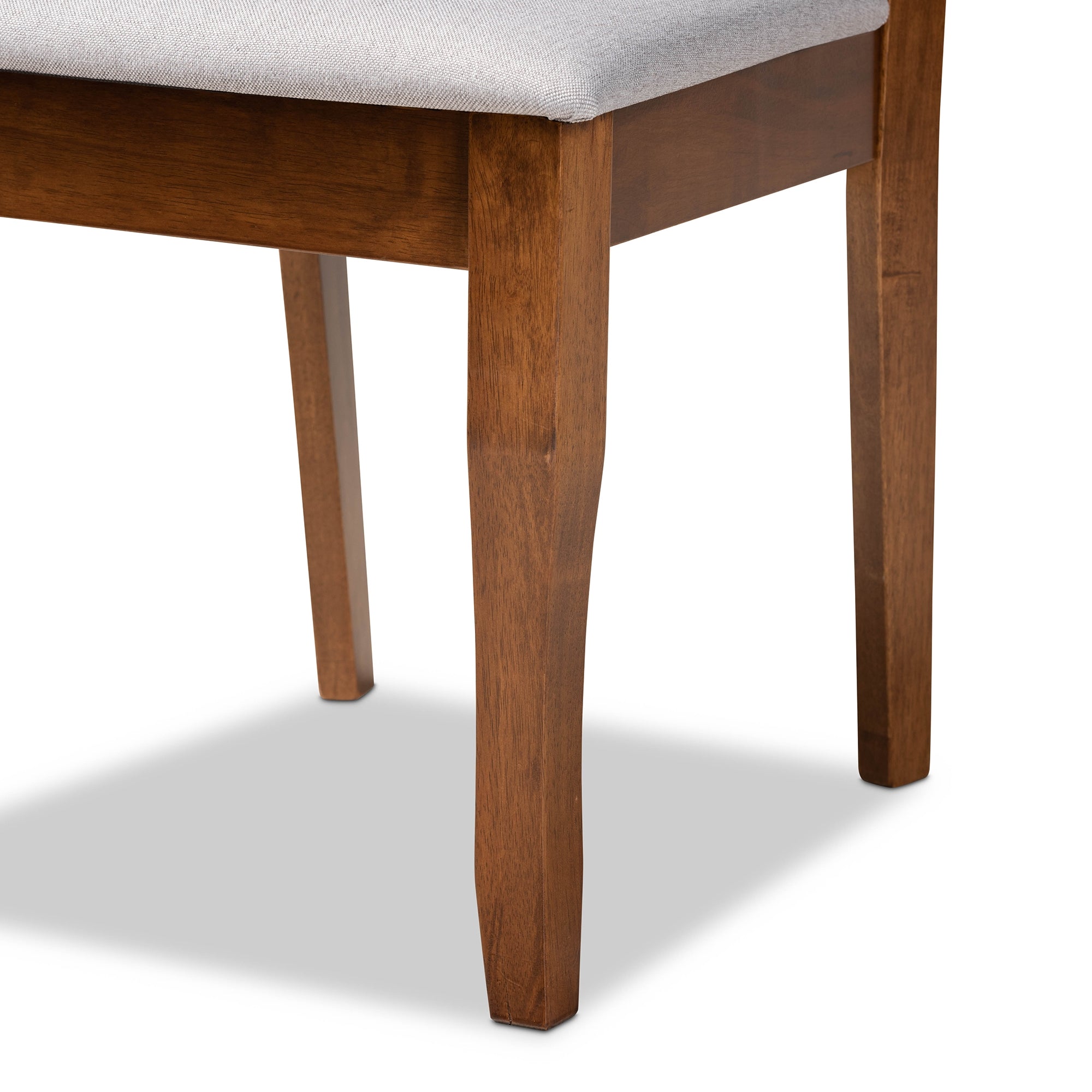 Baxton Studio Verner Modern and Contemporary Grey Fabric Upholstered Walnut Finished Wood 2-Piece Dining Chair Set
